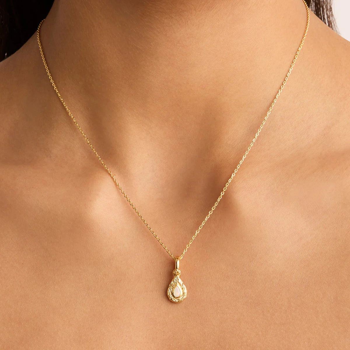 By Charlotte - With Love Birthstone Pendant - June (White)