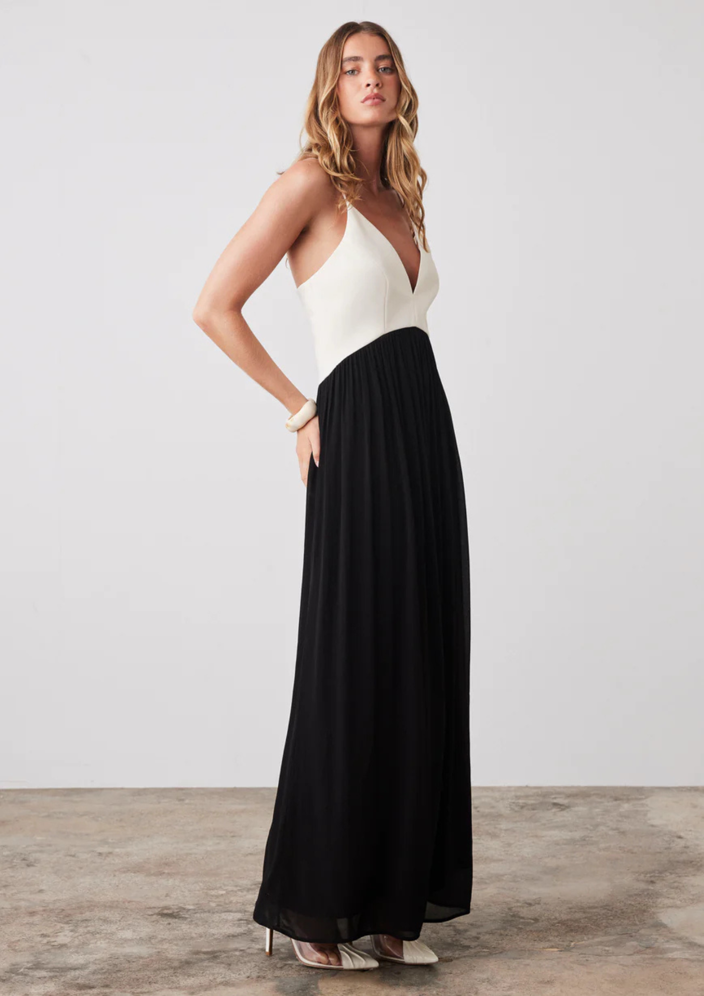 Esmaee Sanctuary Maxi Dress - Ivory/Black