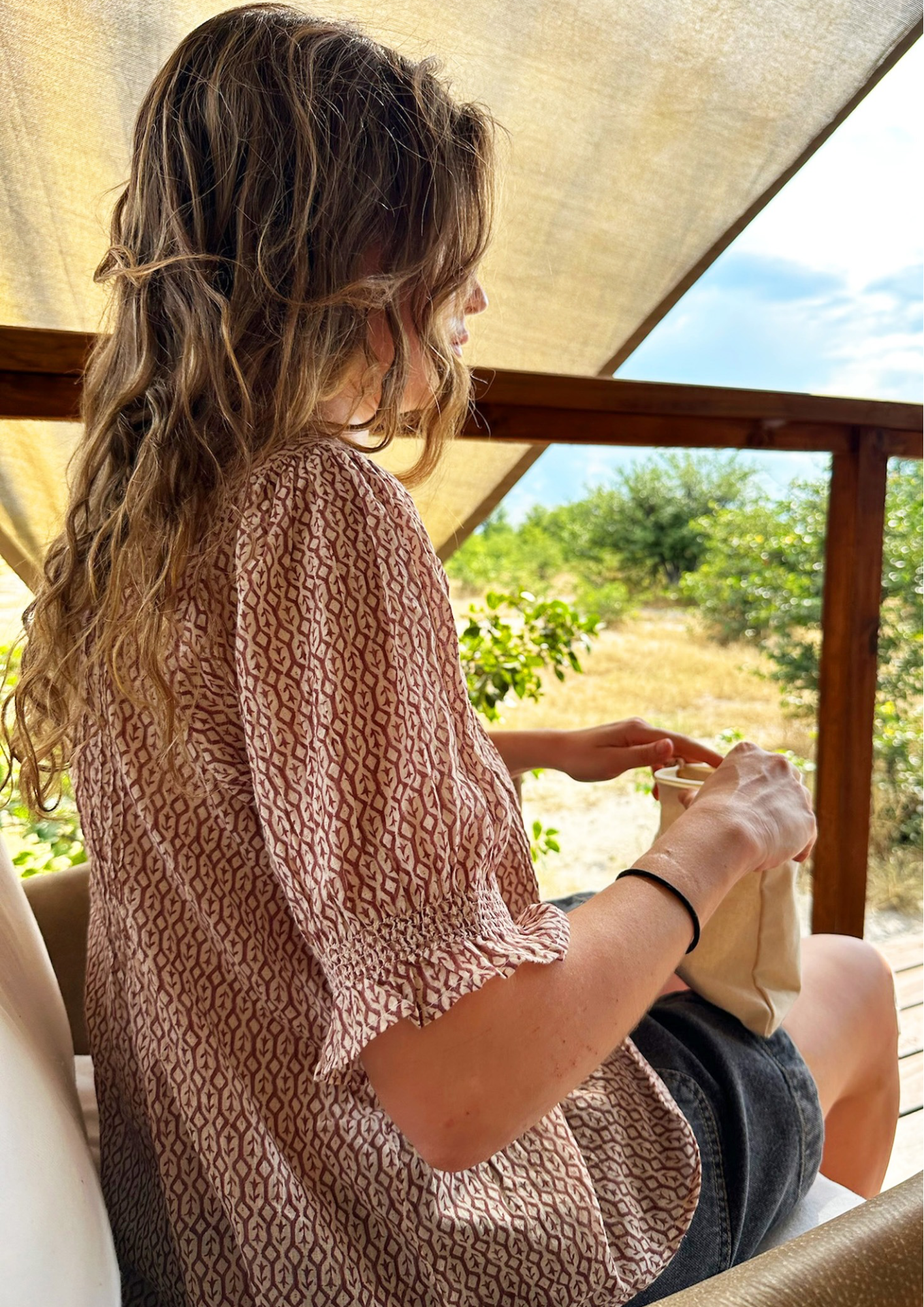 Indi & Cold Marron Cotton Woven Shirt