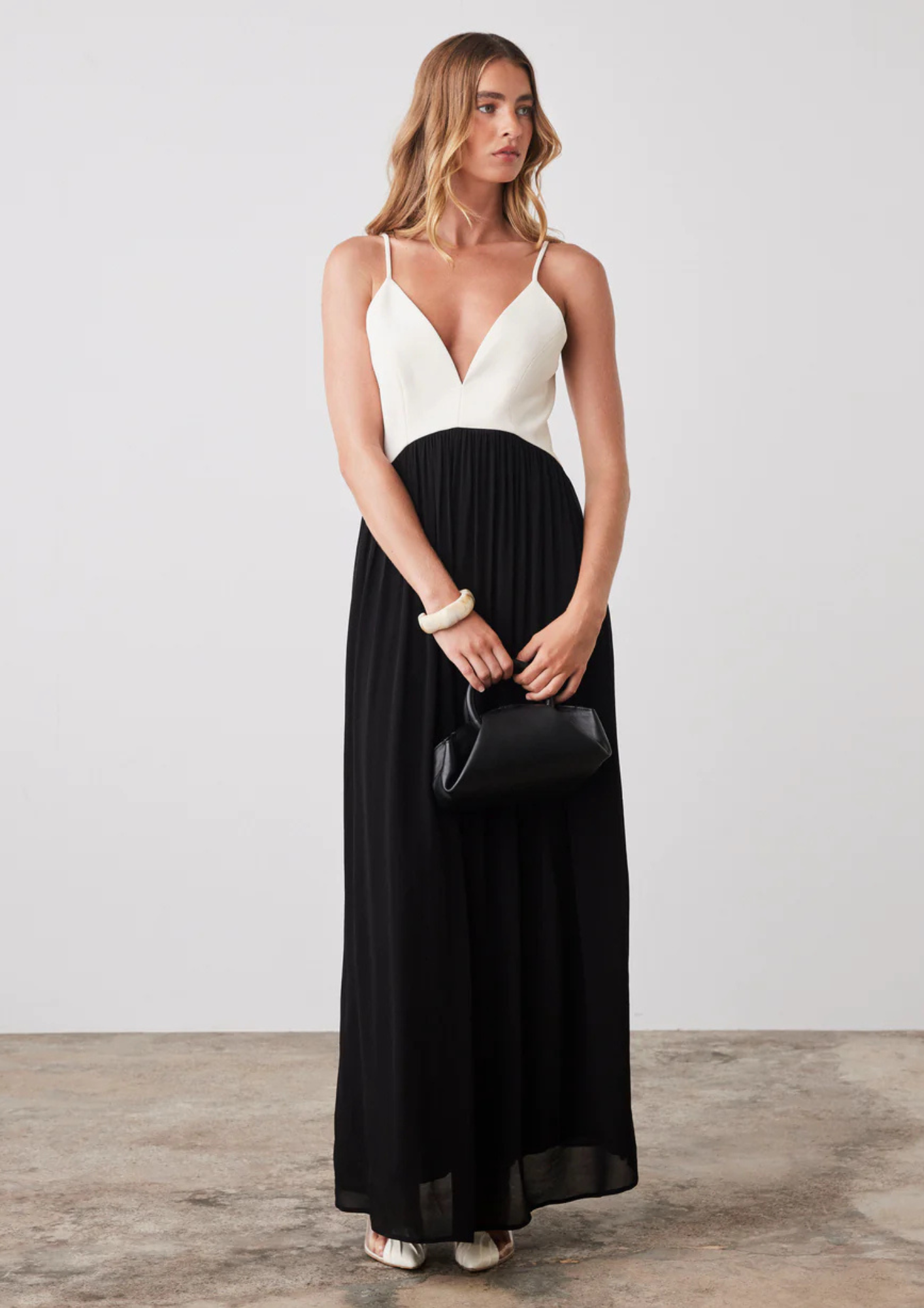 Esmaee Sanctuary Maxi Dress - Ivory/Black