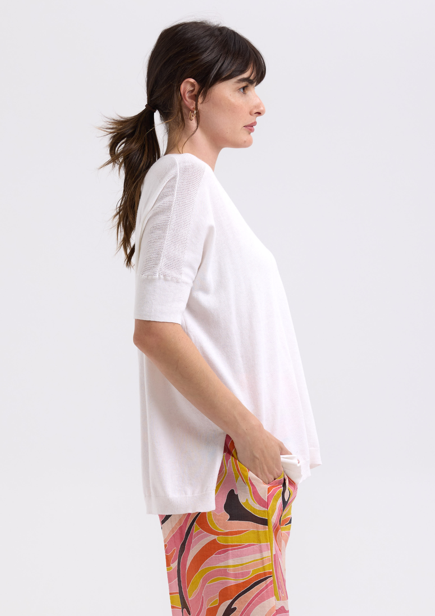 ZP7709 Pointelle Top - White
