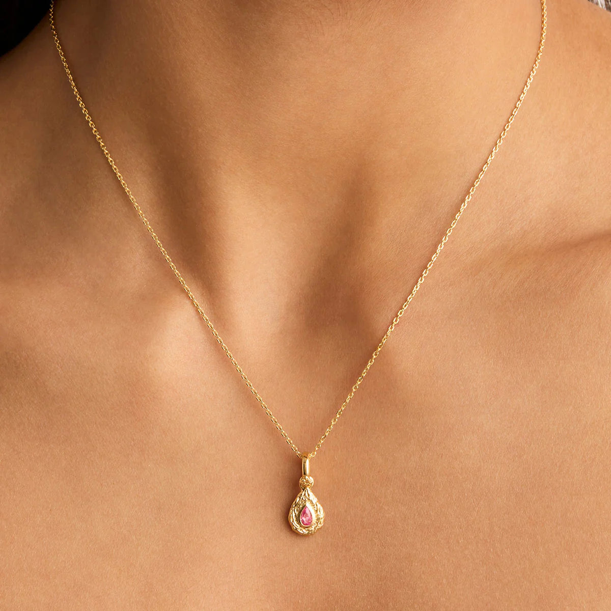 By Charlotte - With Love Birthstone Pendant - October (Soft Pink)