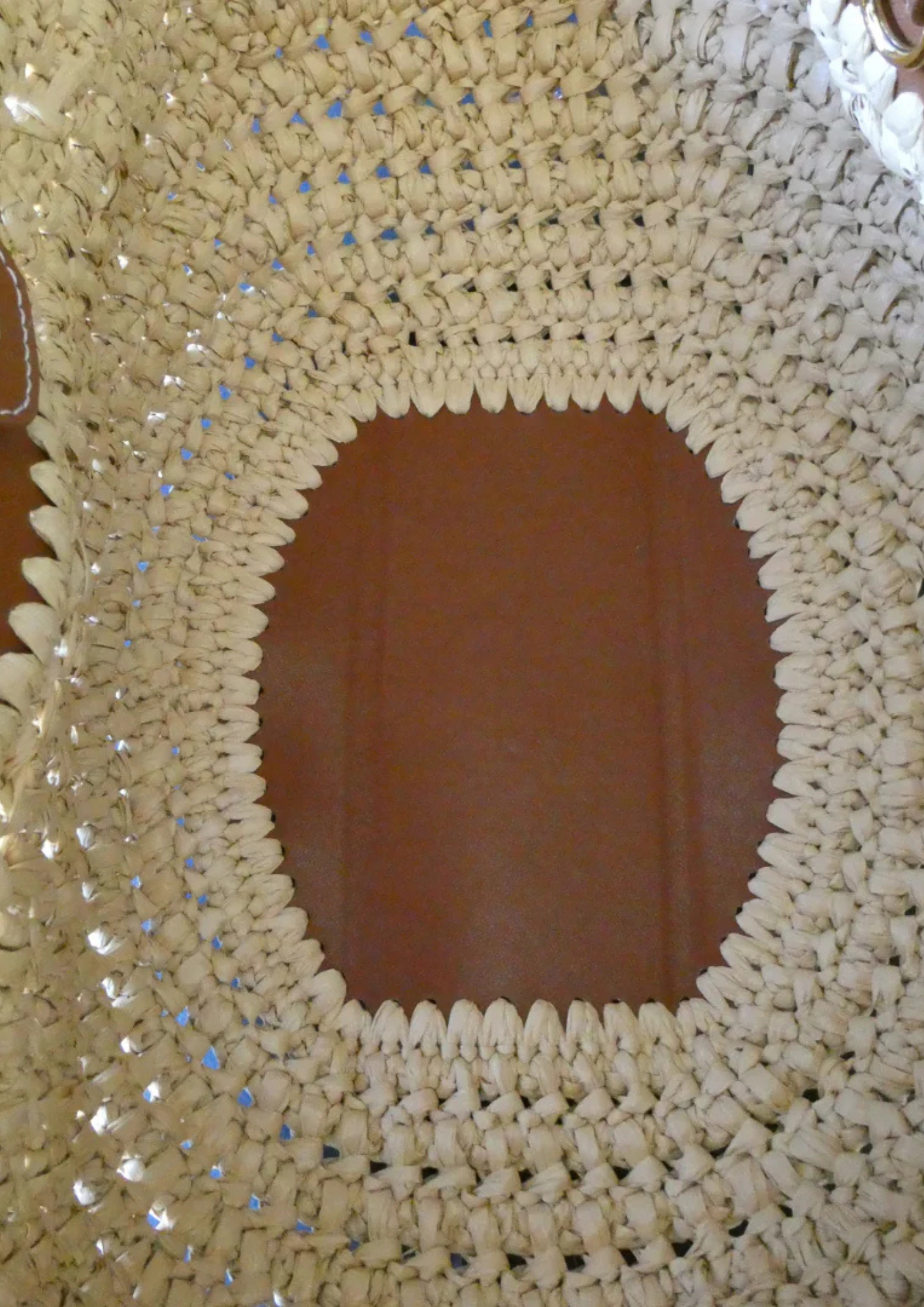 L’ORA D’ORO Jenny Raffia Cognac Tote - Saddle Straw Bag
