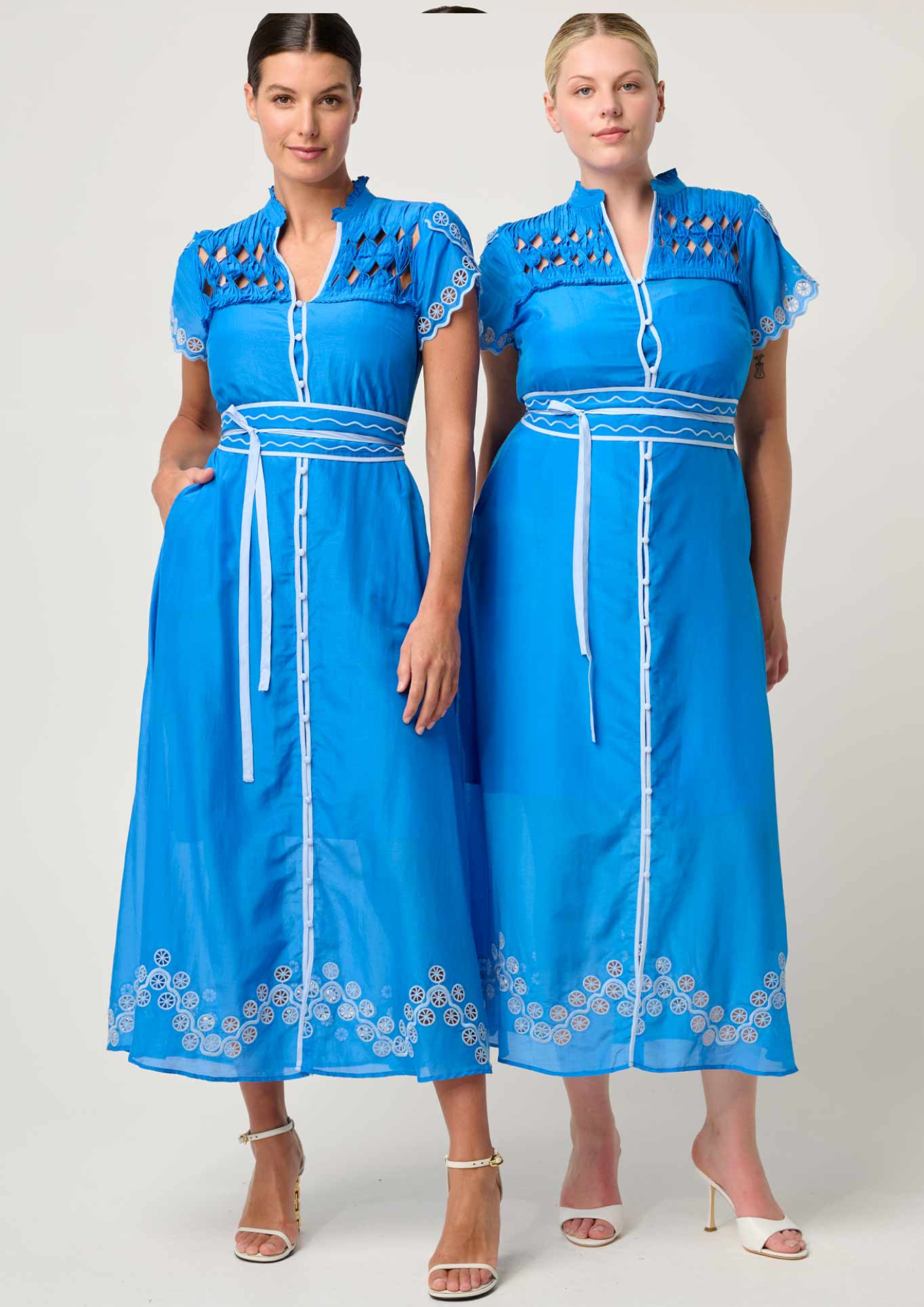 Once Was Xanthia Diamond Smock - Blue Topaz