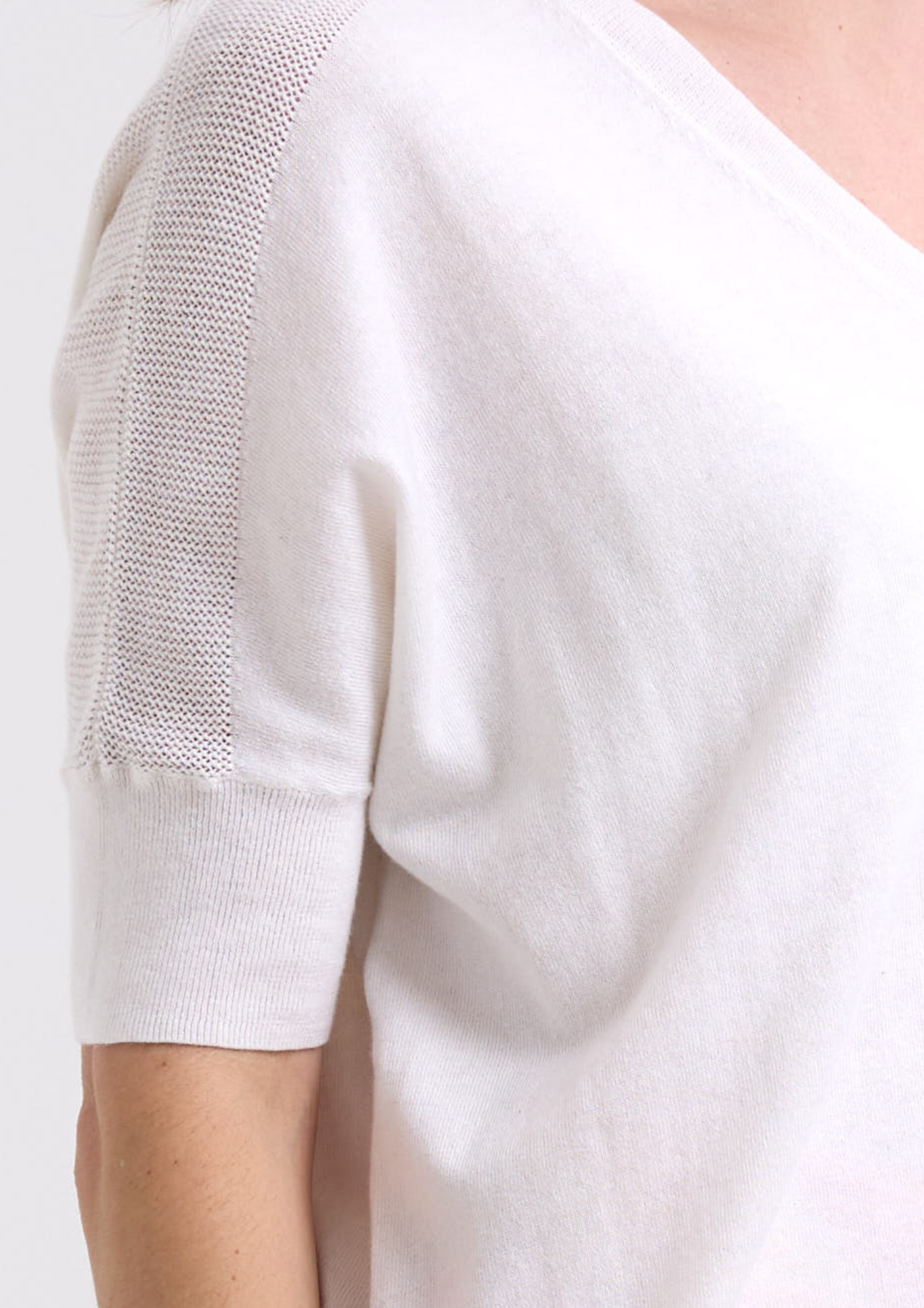 ZP7709 Pointelle Top - White