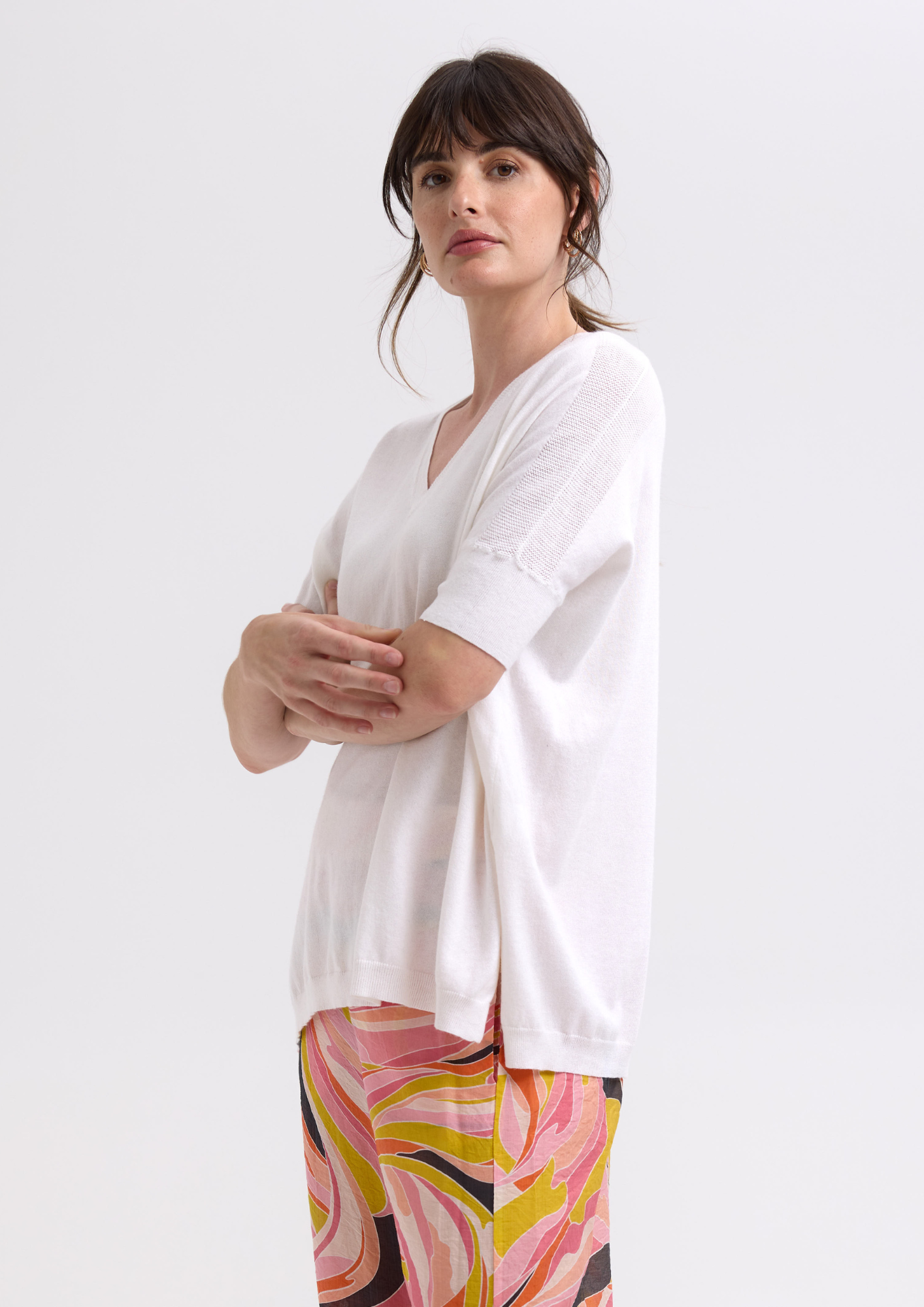 ZP7709 Pointelle Top - White