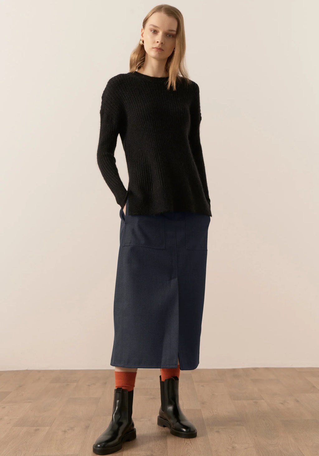Pol - Reece Trouser Skirt Charcoal