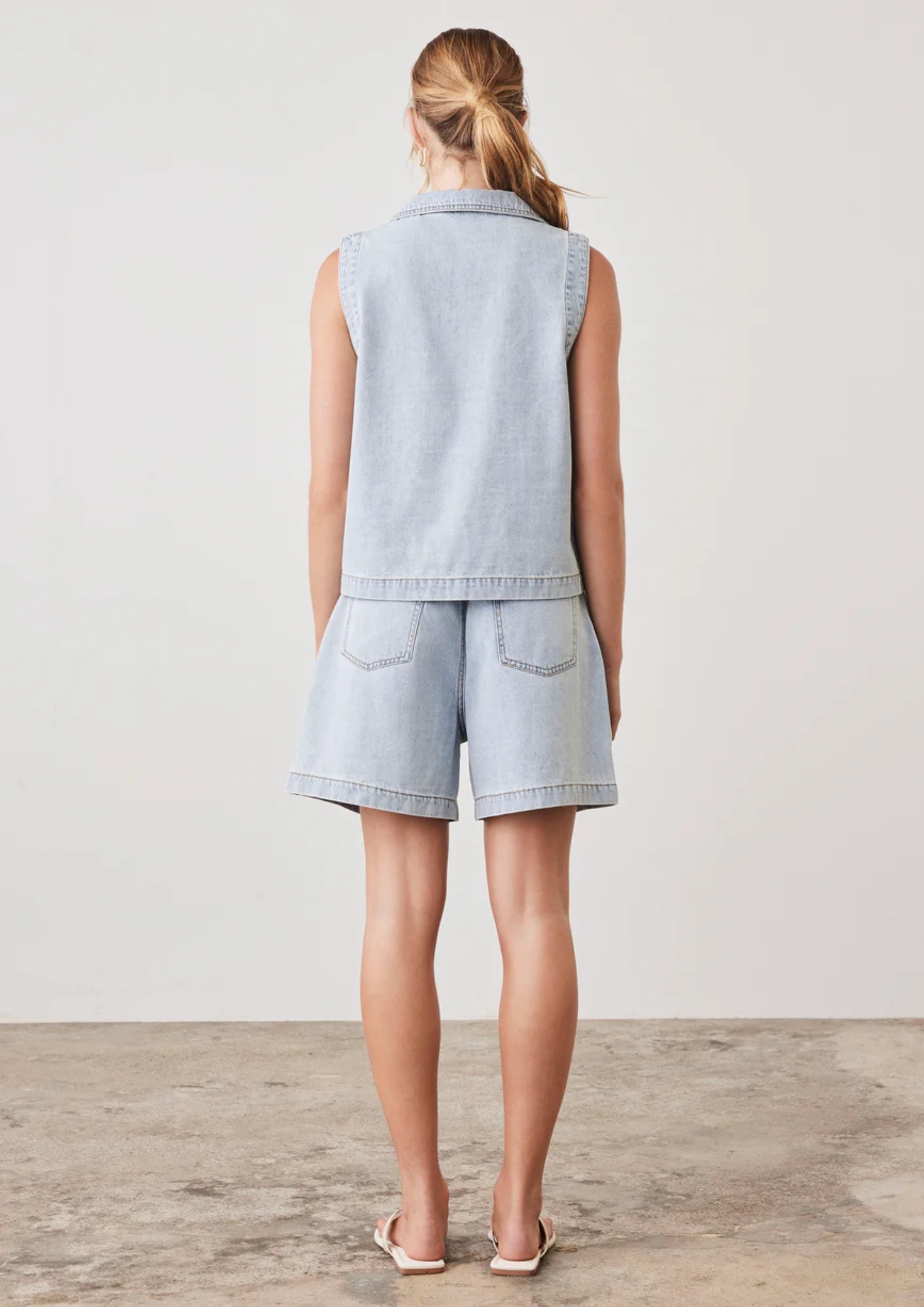Esmaee Riptide Denim Top - Light Blue Denim
