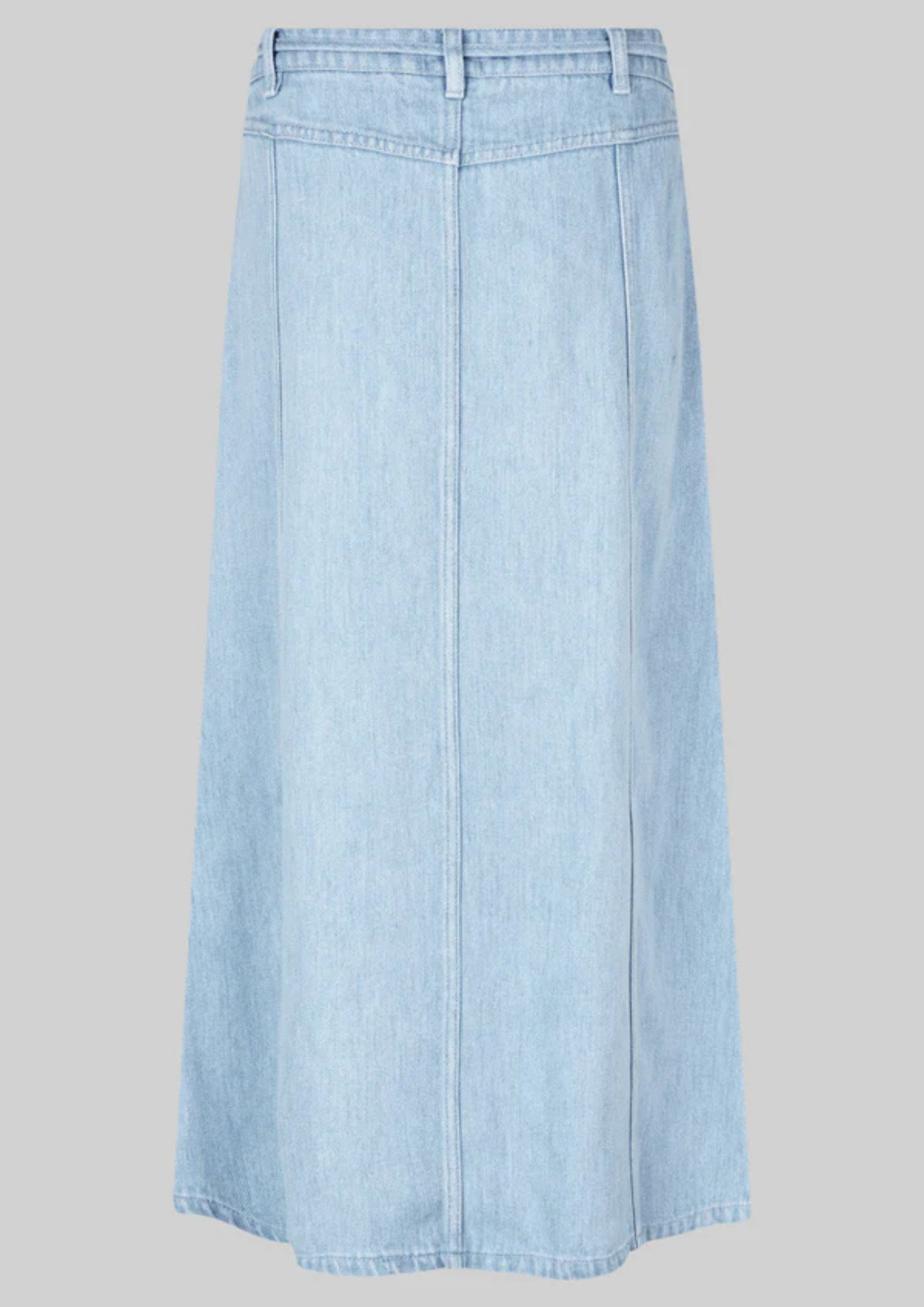 Second Female Irvin Tie Front Skirt- Light Blue Denim