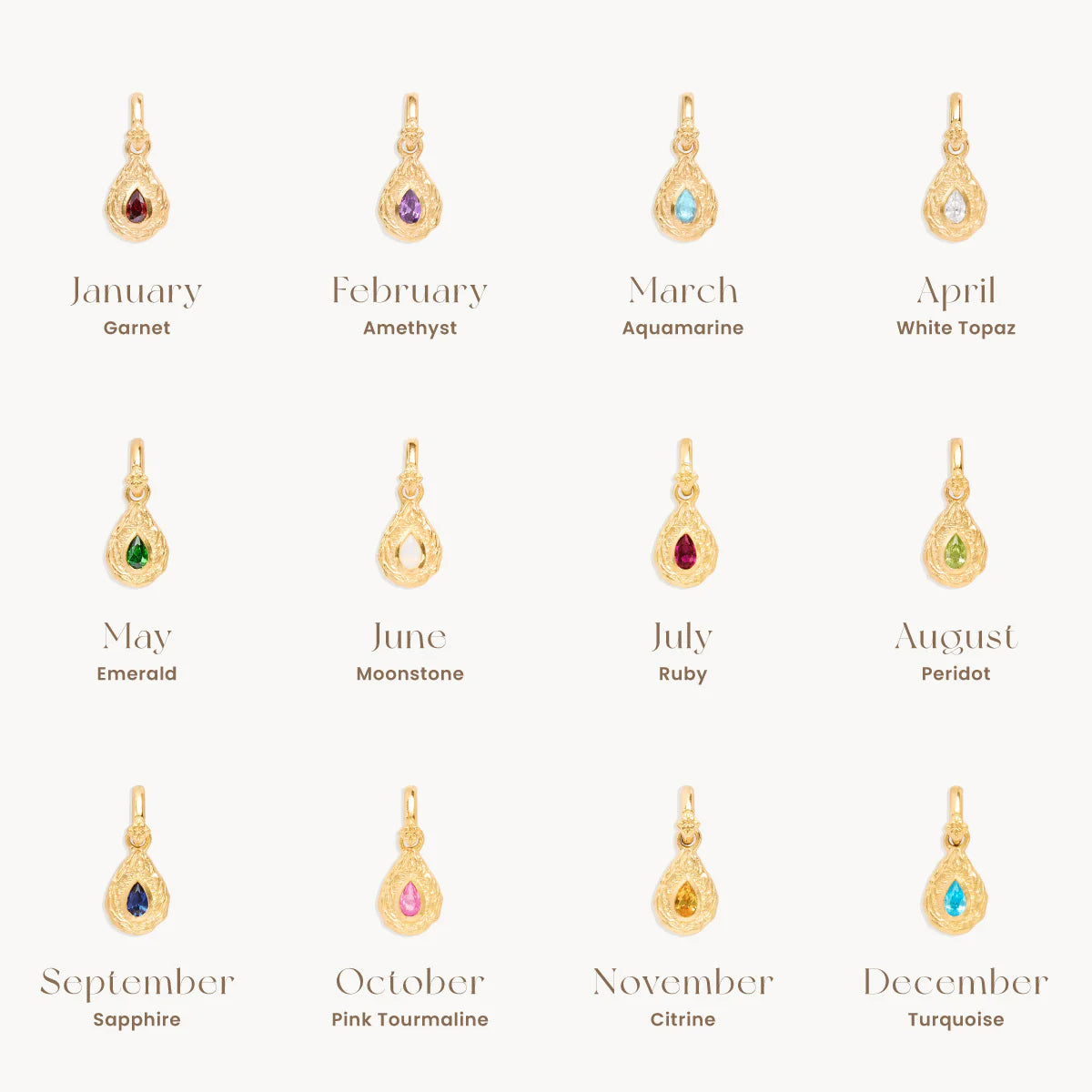By Charlotte - With Love Birthstone Pendant - October (Soft Pink)
