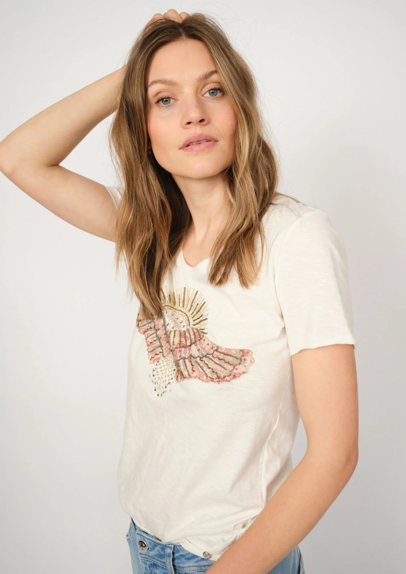 Mos Mosh - Nadine Deco Tee - Powder Pink