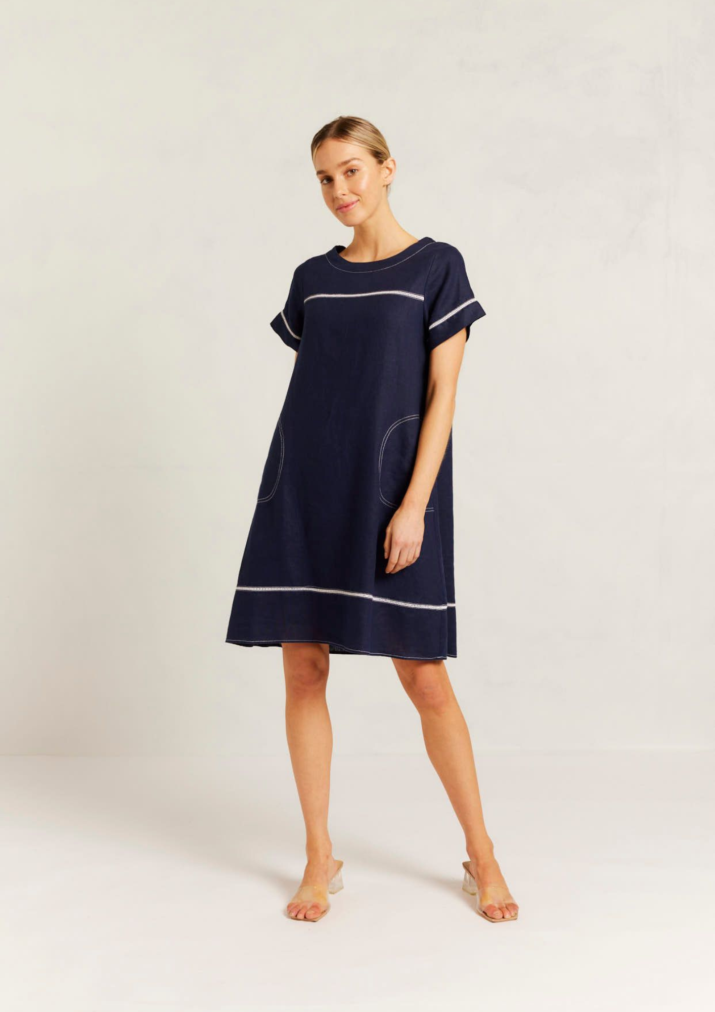 Alessandra Laine Dress - Navy