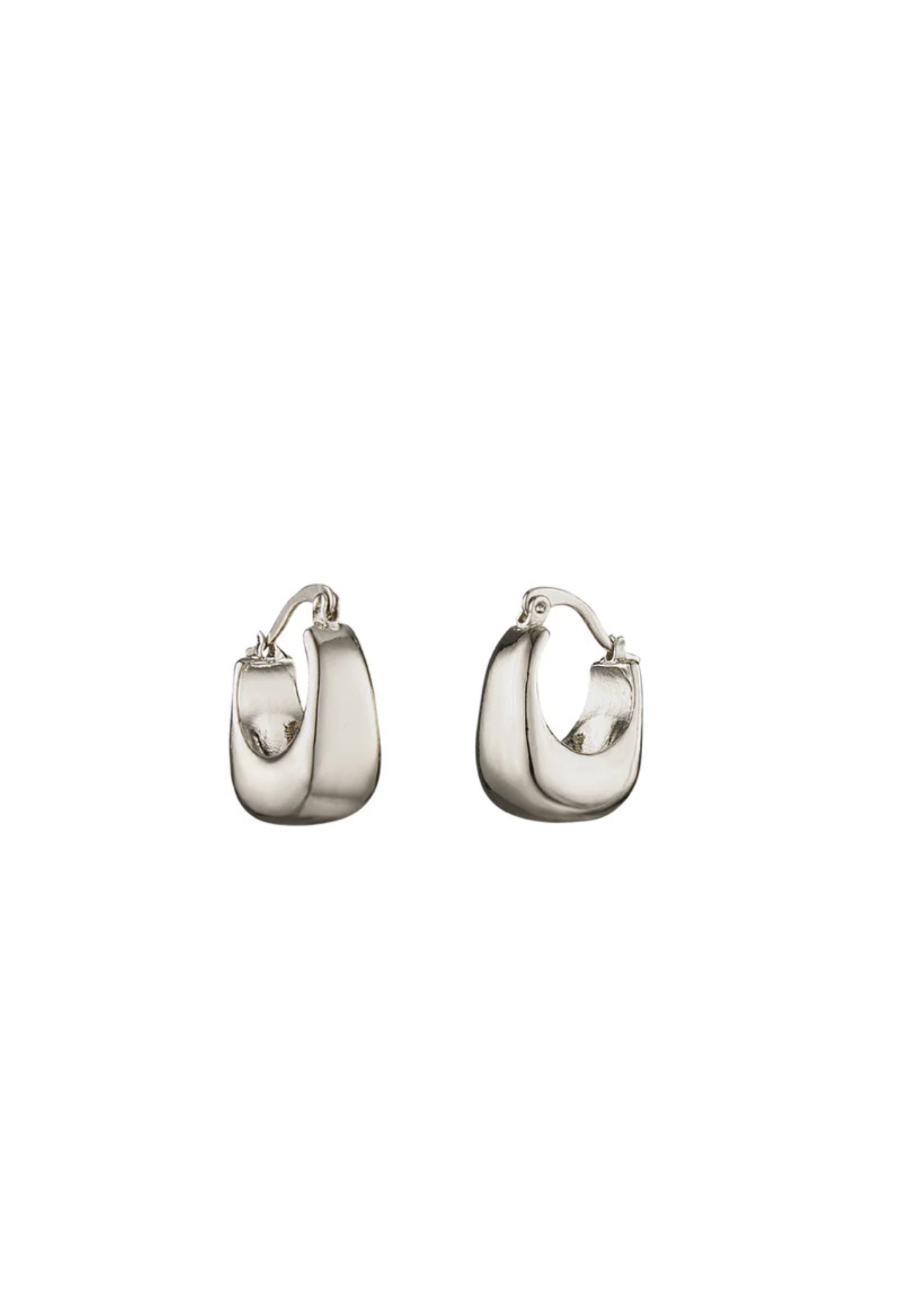 Bling Bar Alpine Mini Huggies Sterling Silver Plating Earrings