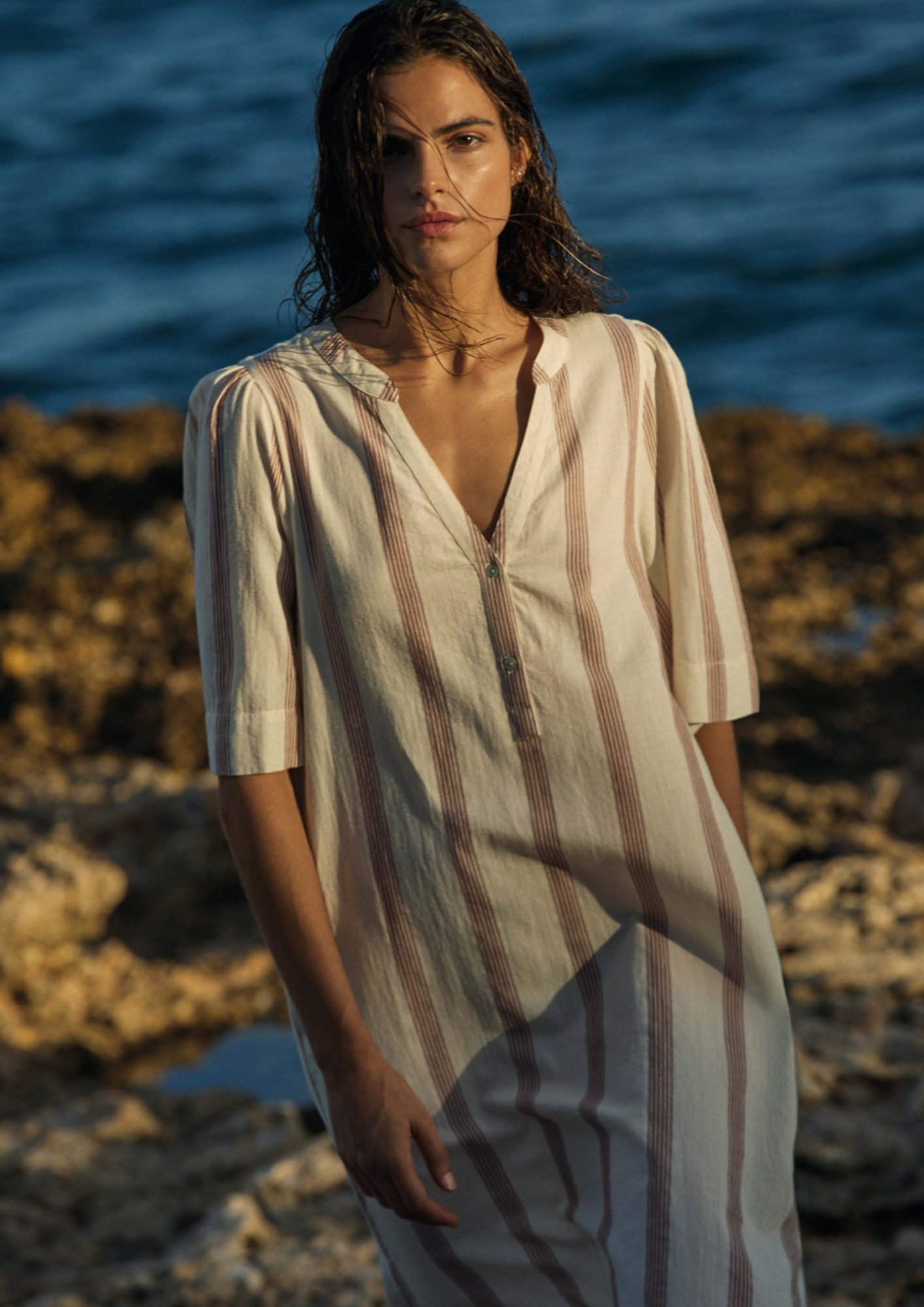 Yerse - Cotton Kaftan - Stripes