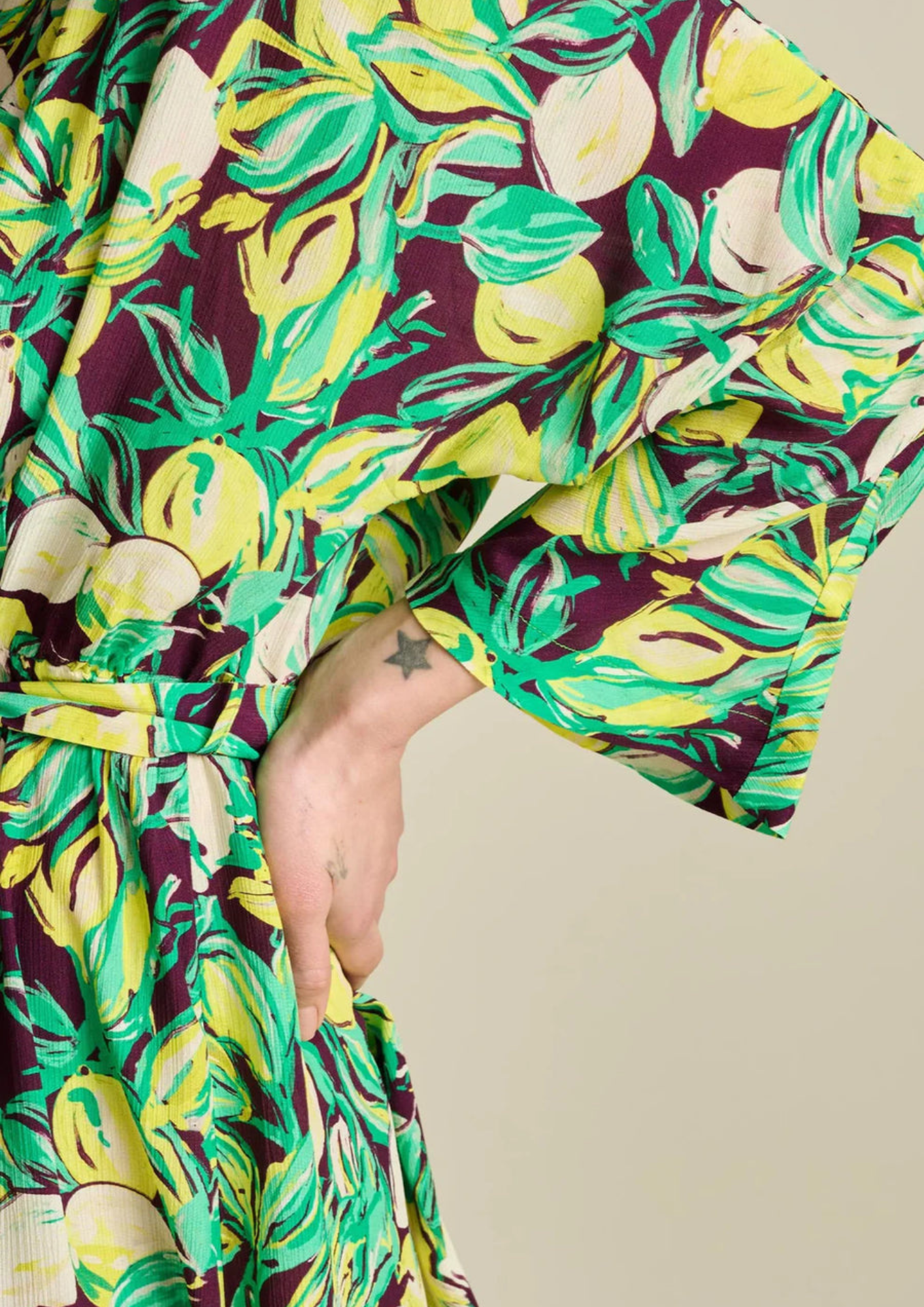 POM Dress - Lemon Tree Crinkle
