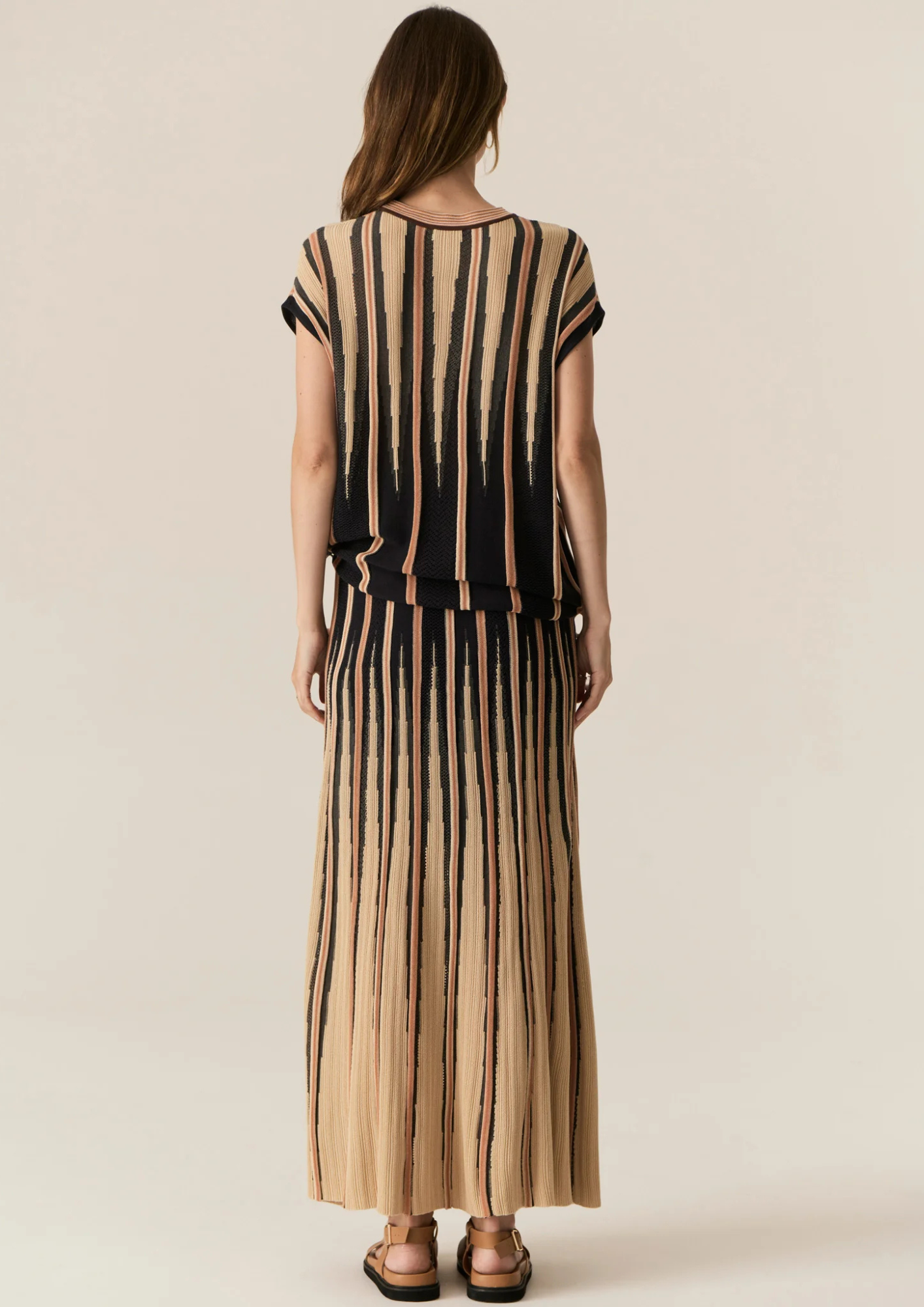 POL Tedd Knit Skirt - Ink/Camel