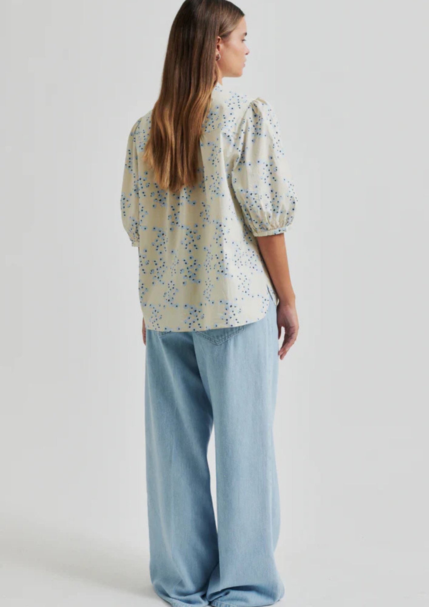 Second Female Claude Printed Shirt - Powder Blue