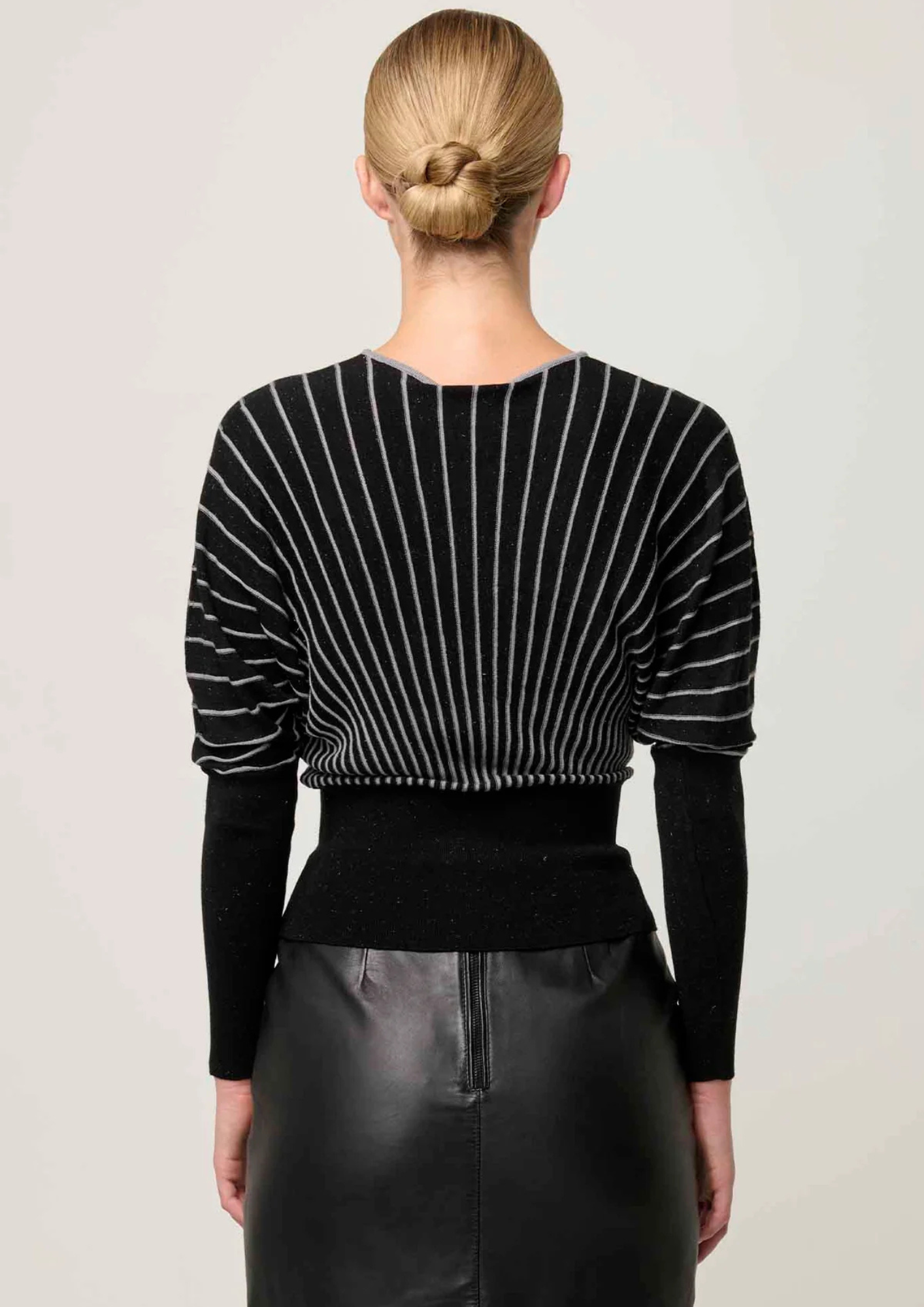Once Was Francine Stripe Knit Top - Onyx