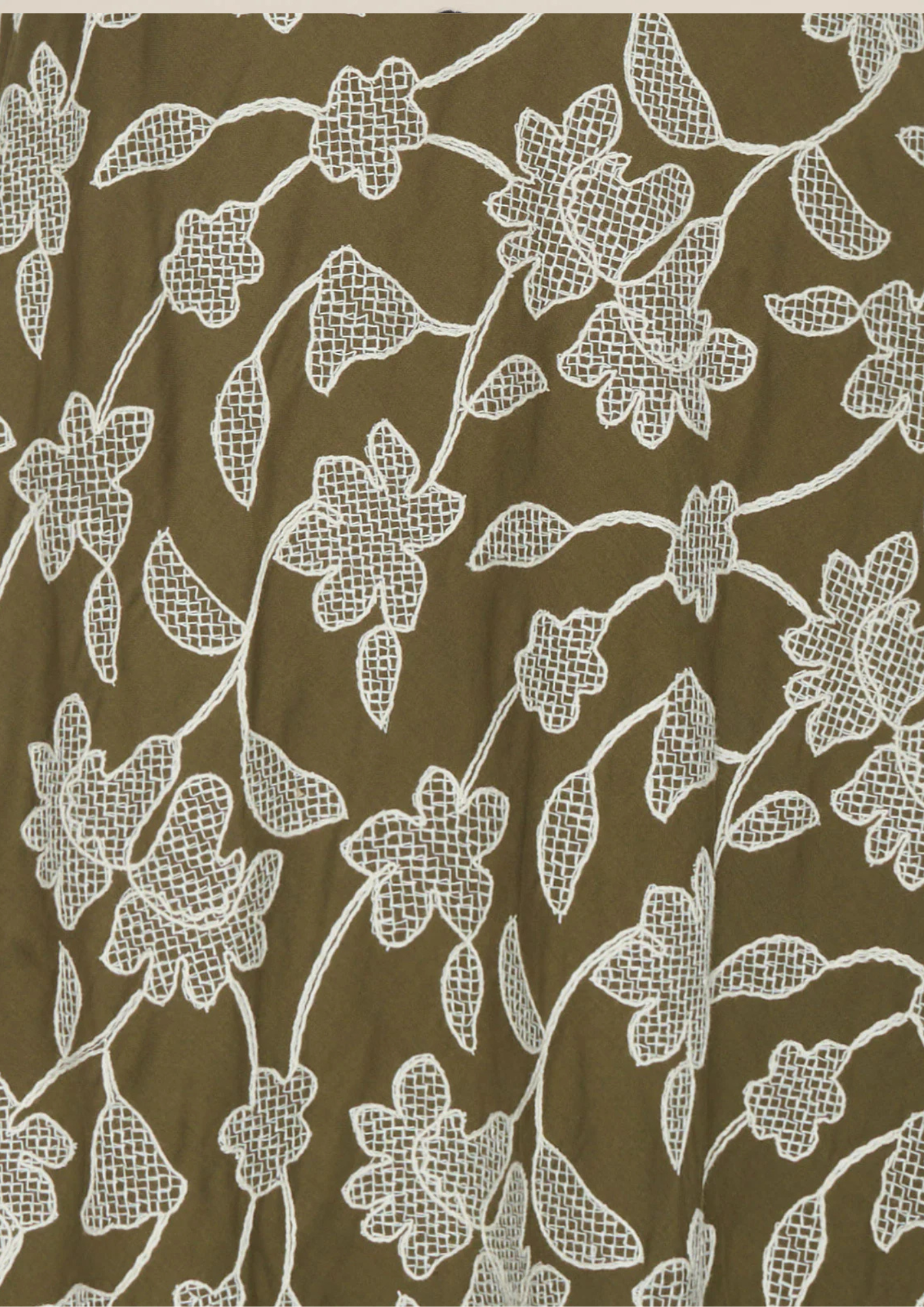 POL Hugo Dress - Khaki Embroidery