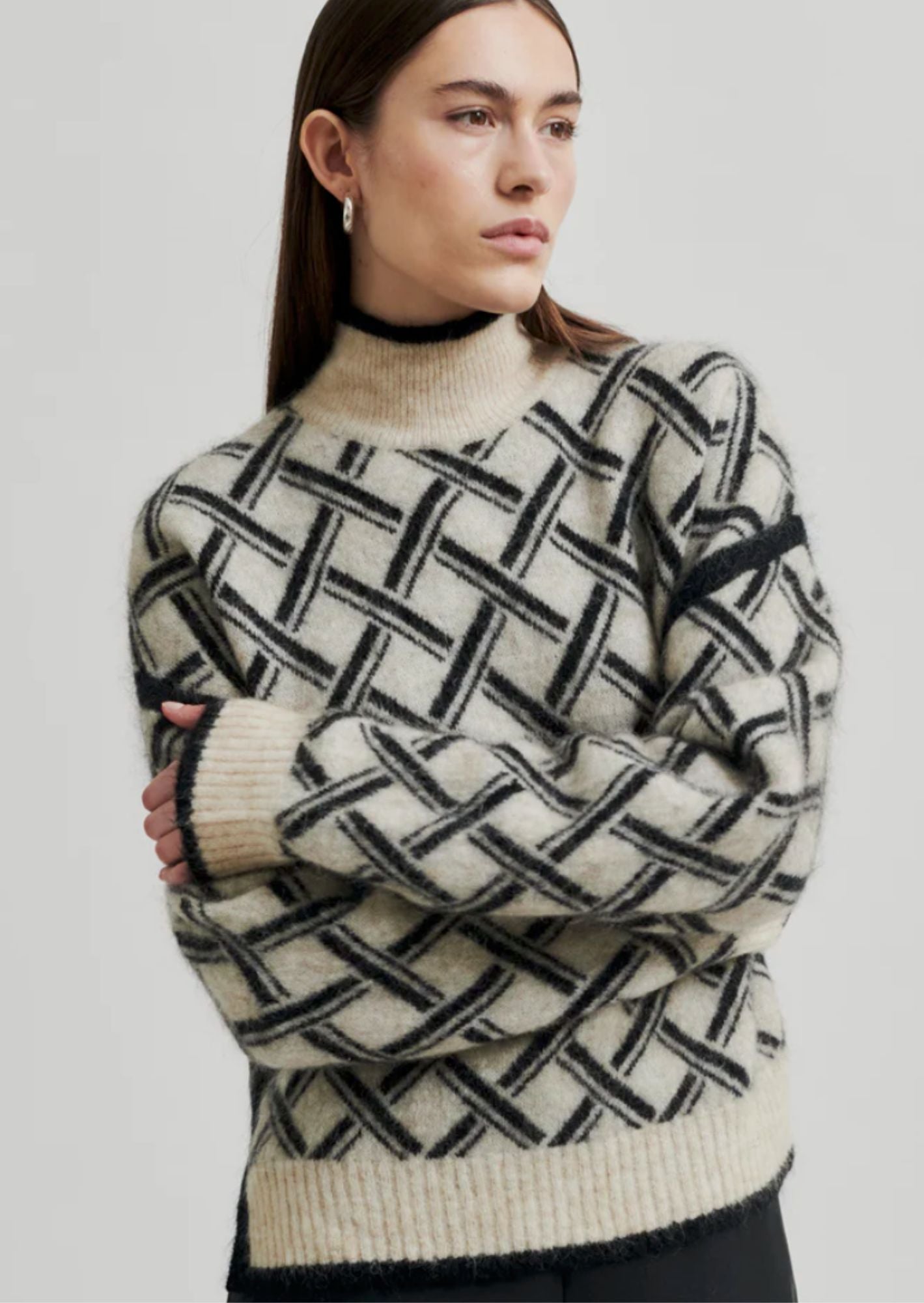 Second Female - Kaja knit T-neck - Brazilian Sand