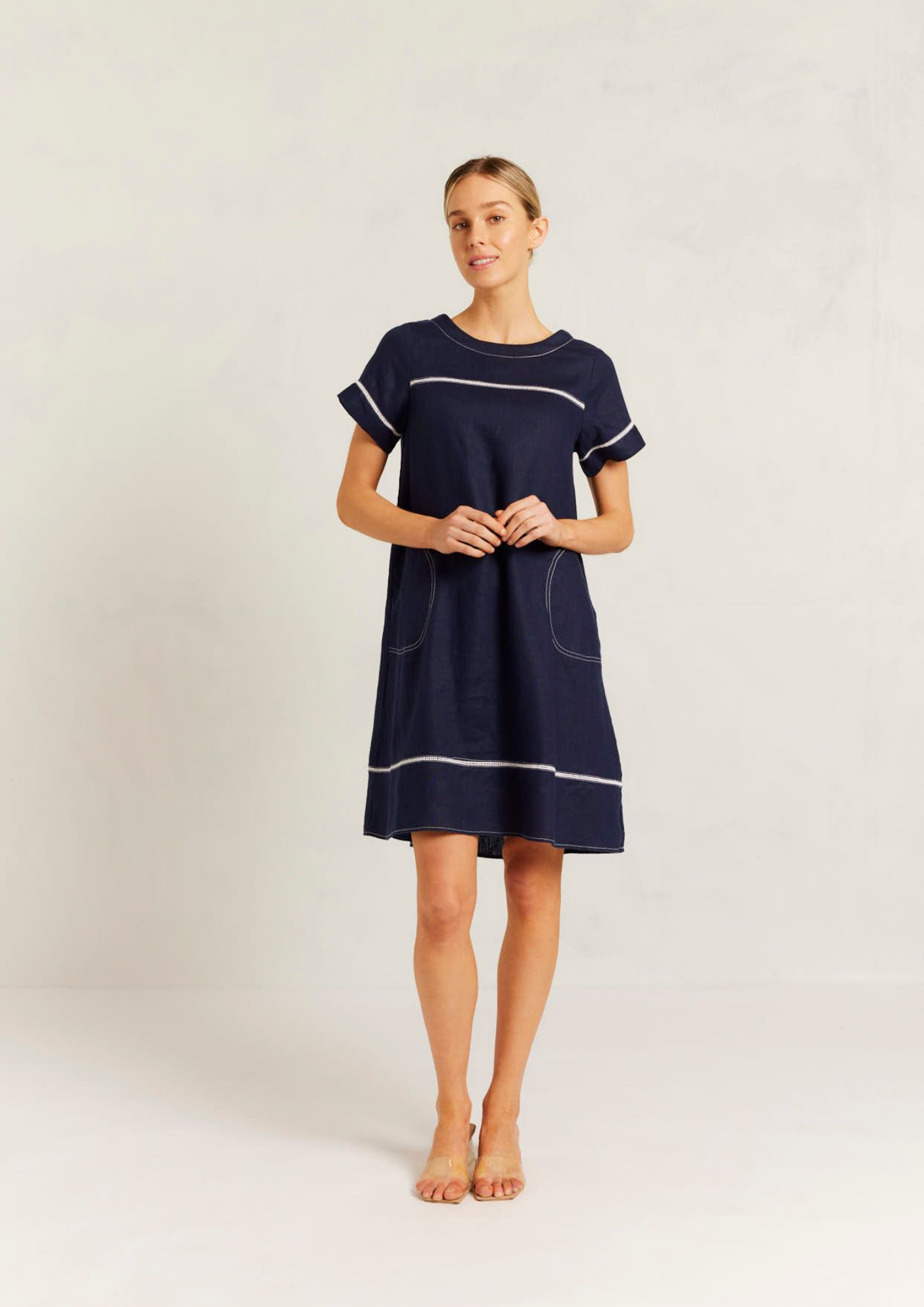 Alessandra Laine Dress - Navy