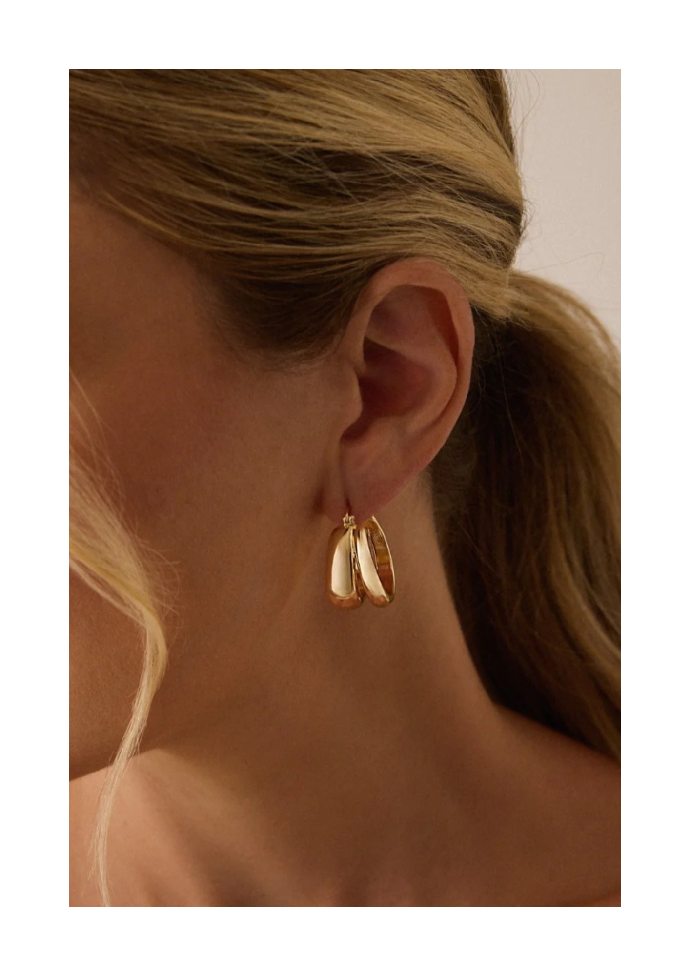 Bling Bar Doppio Hoops Sterling Silver Plating Earrings