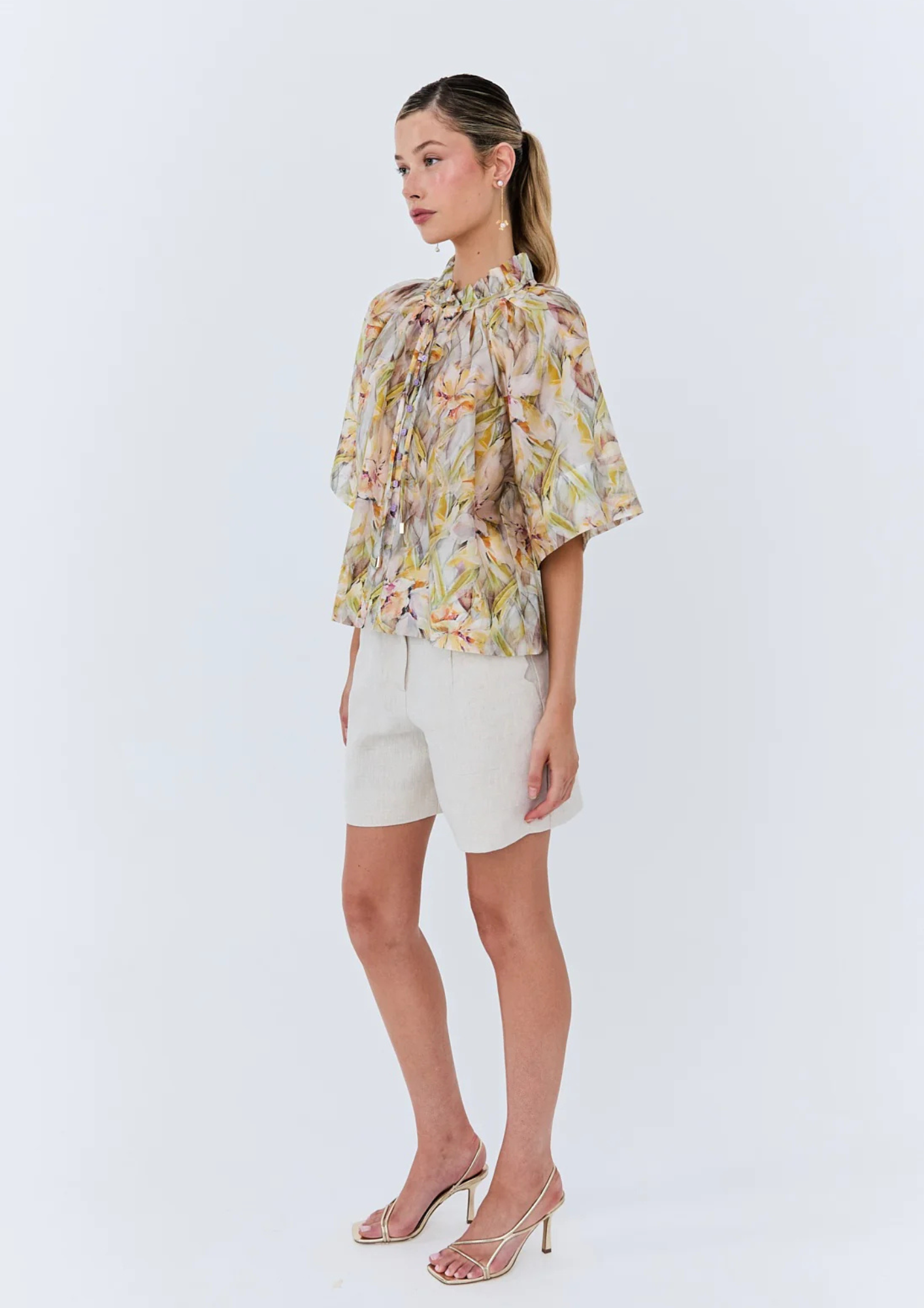 Eder - Konstantina Blouse - Beige/Yellow Floral Print