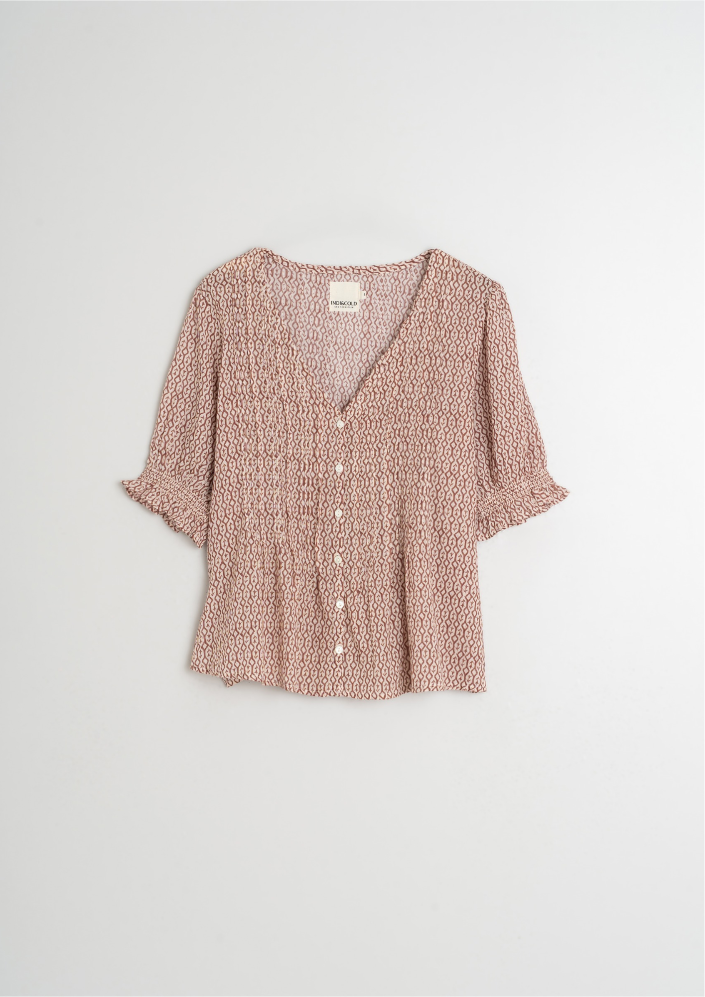 Indi & Cold Marron Cotton Woven Shirt
