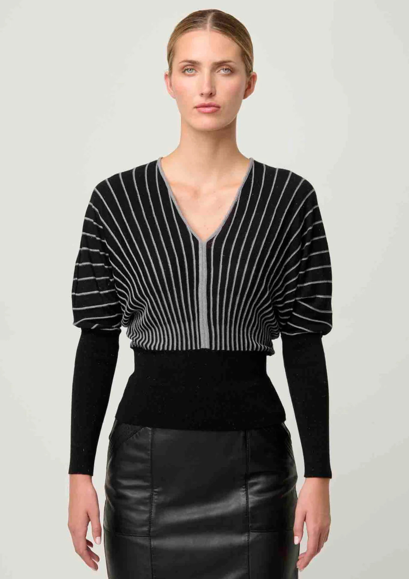 Once Was Francine Stripe Knit Top - Onyx