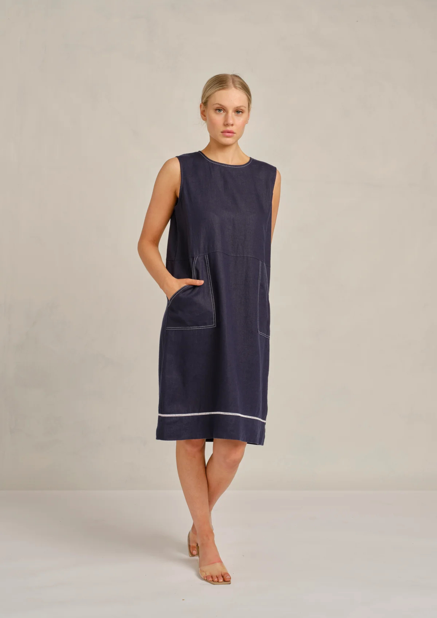 Alessandra Chiara Dress - Navy