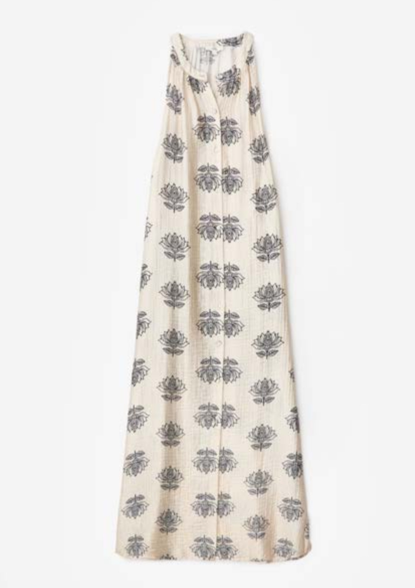 Yerse - Midi Viscose Dress - Natural Flowers