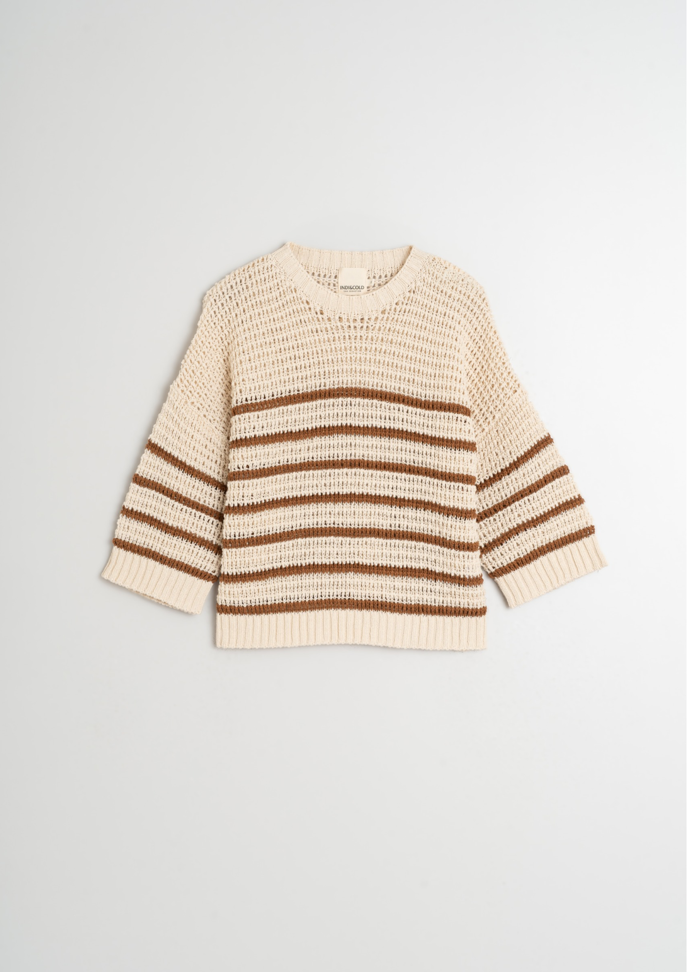 Indi & Cold Bicolor Stripes Sweater - Chocolate