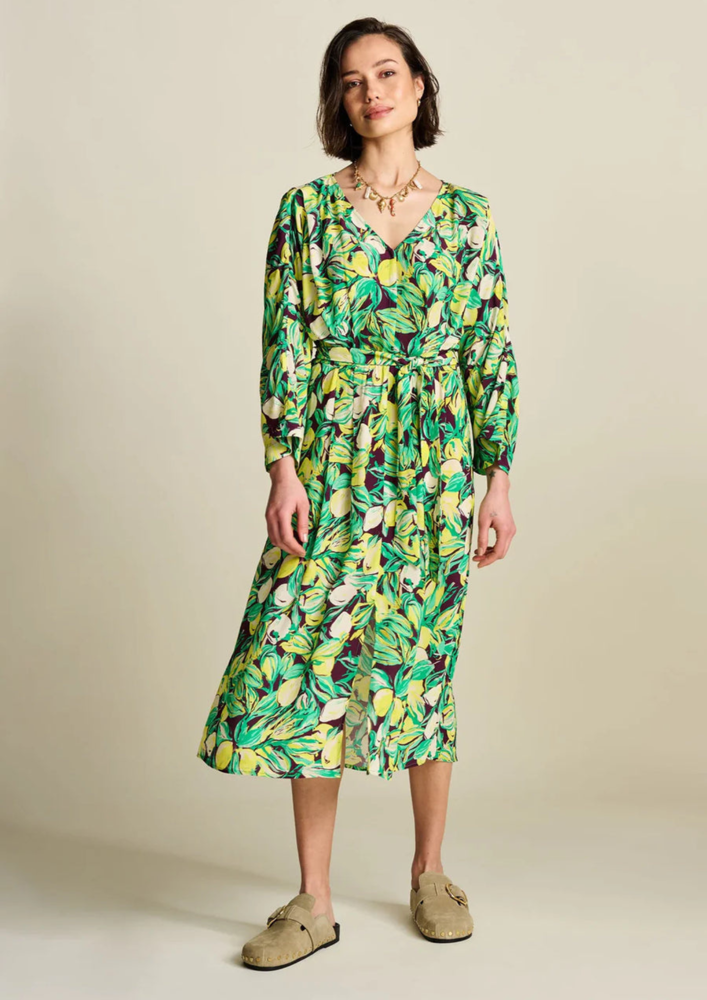 POM Dress - Lemon Tree Crinkle