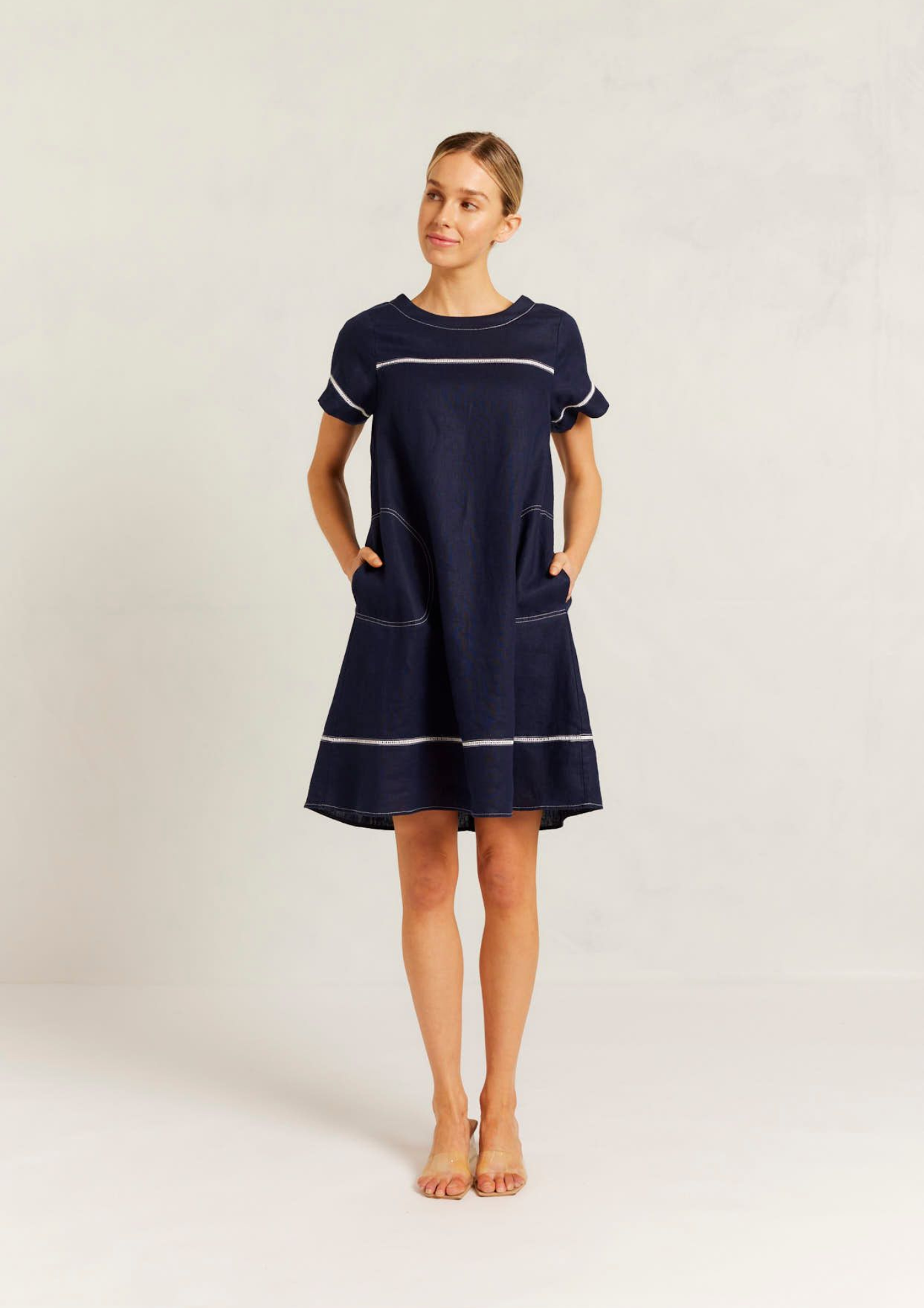 Alessandra Laine Dress - Navy
