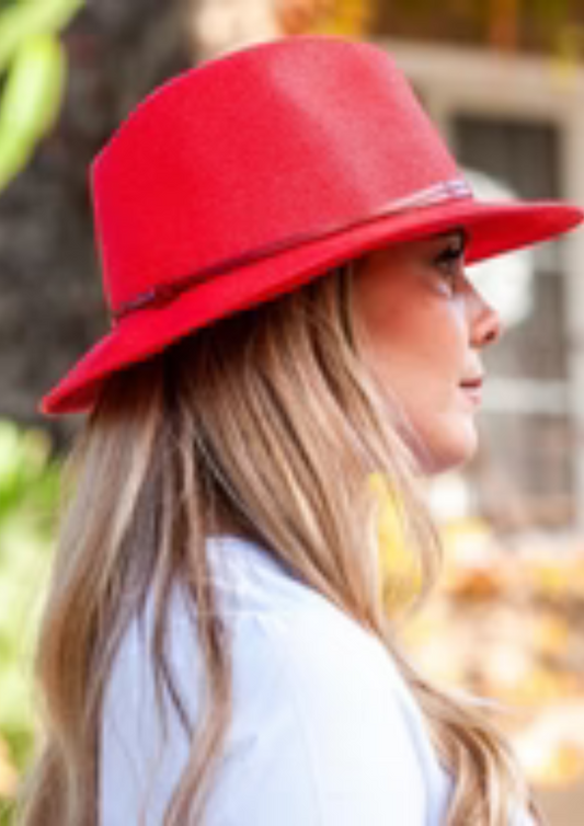 Travaux En Cours - RED Borsalino Hat Leather Strap