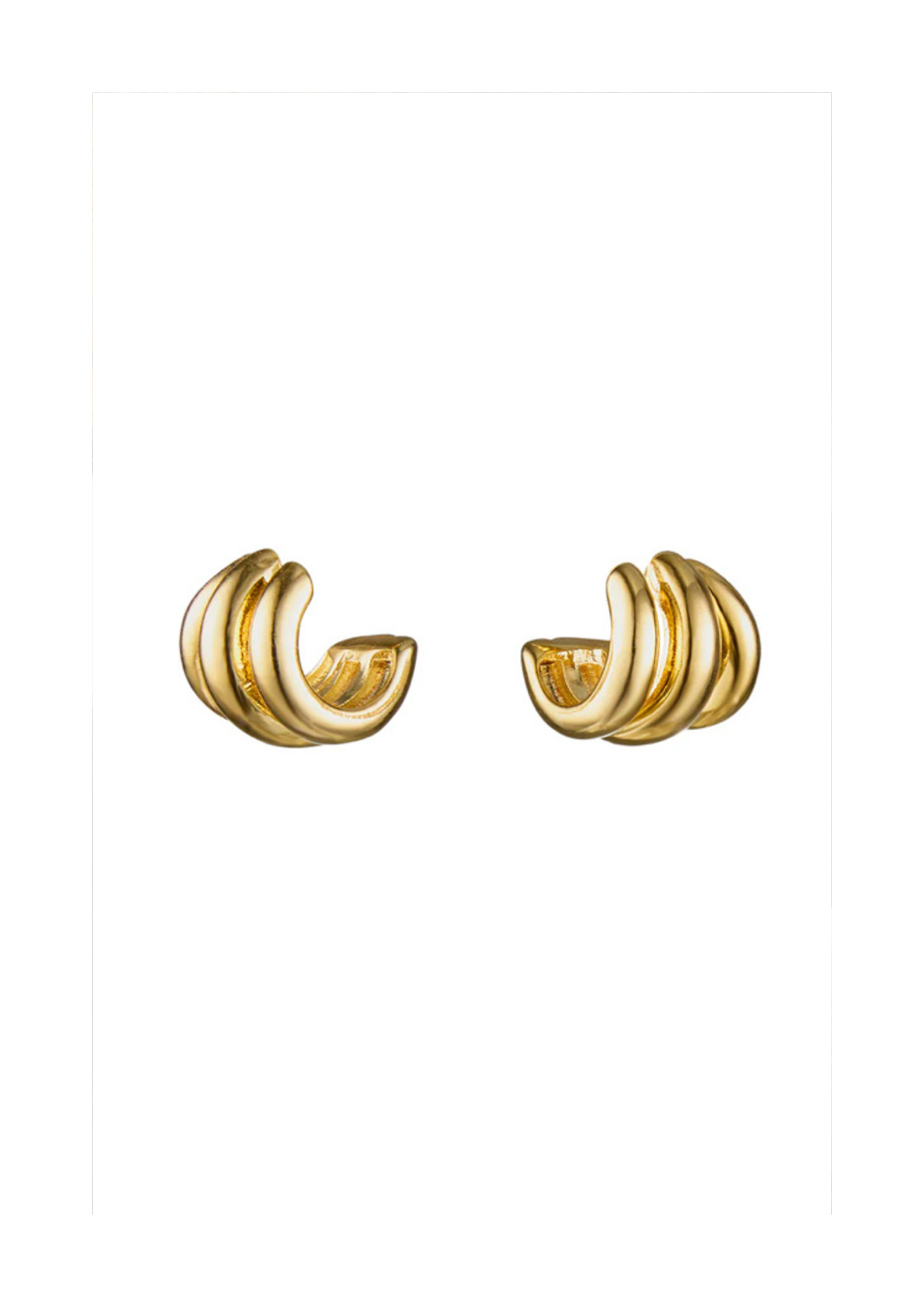 Bling Bar Bettina Hoops 14KT Gold Plating Earrings
