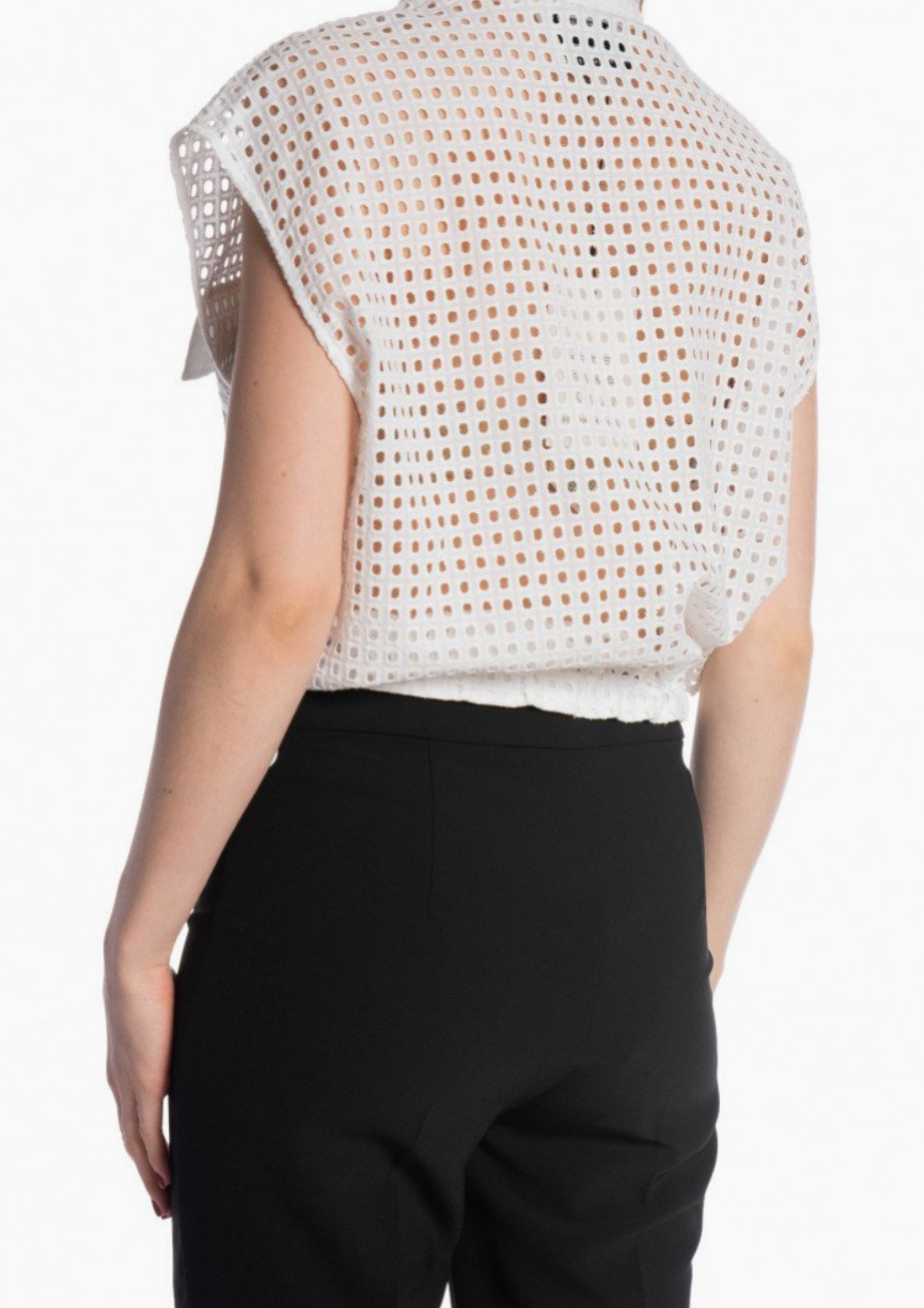 Second Female Villa Check Waistcoat- White