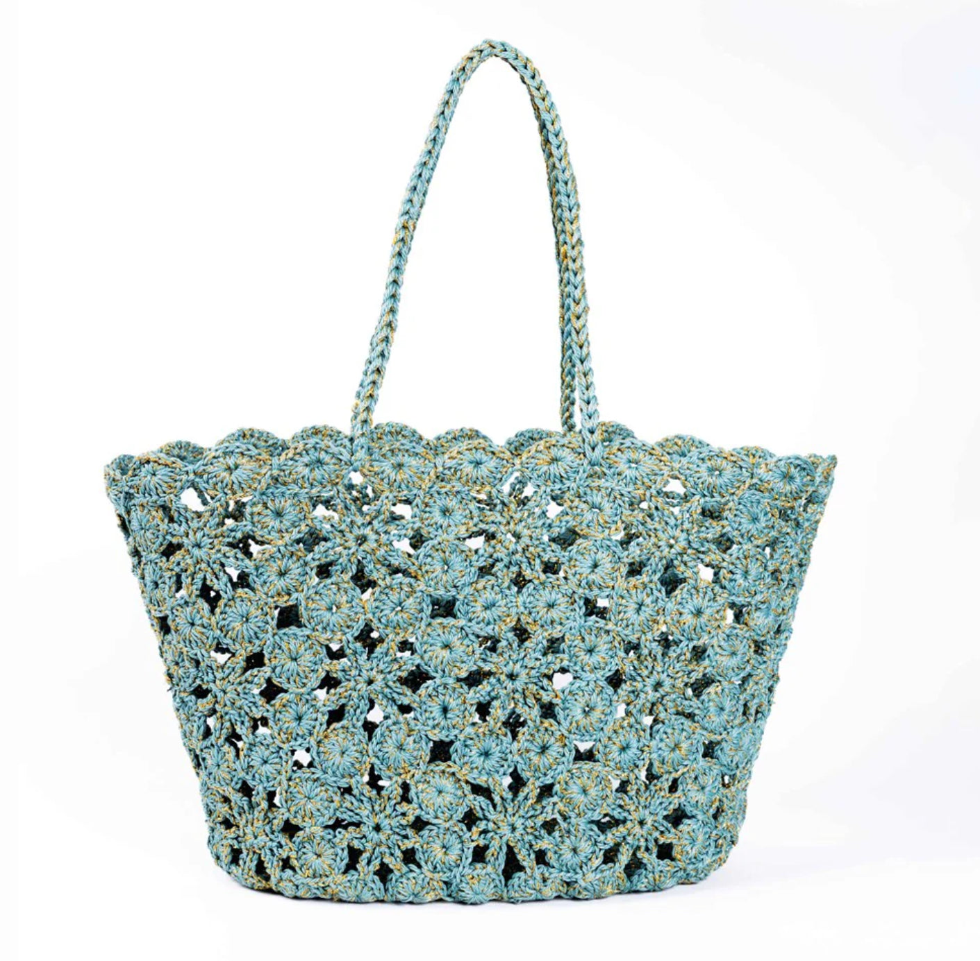 JANE Celadon Gold- Crochet Basket