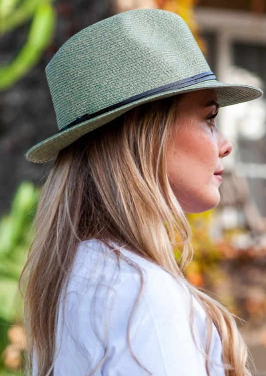 Travaux En Cours - Almond Borsalino Hat Leather Strap