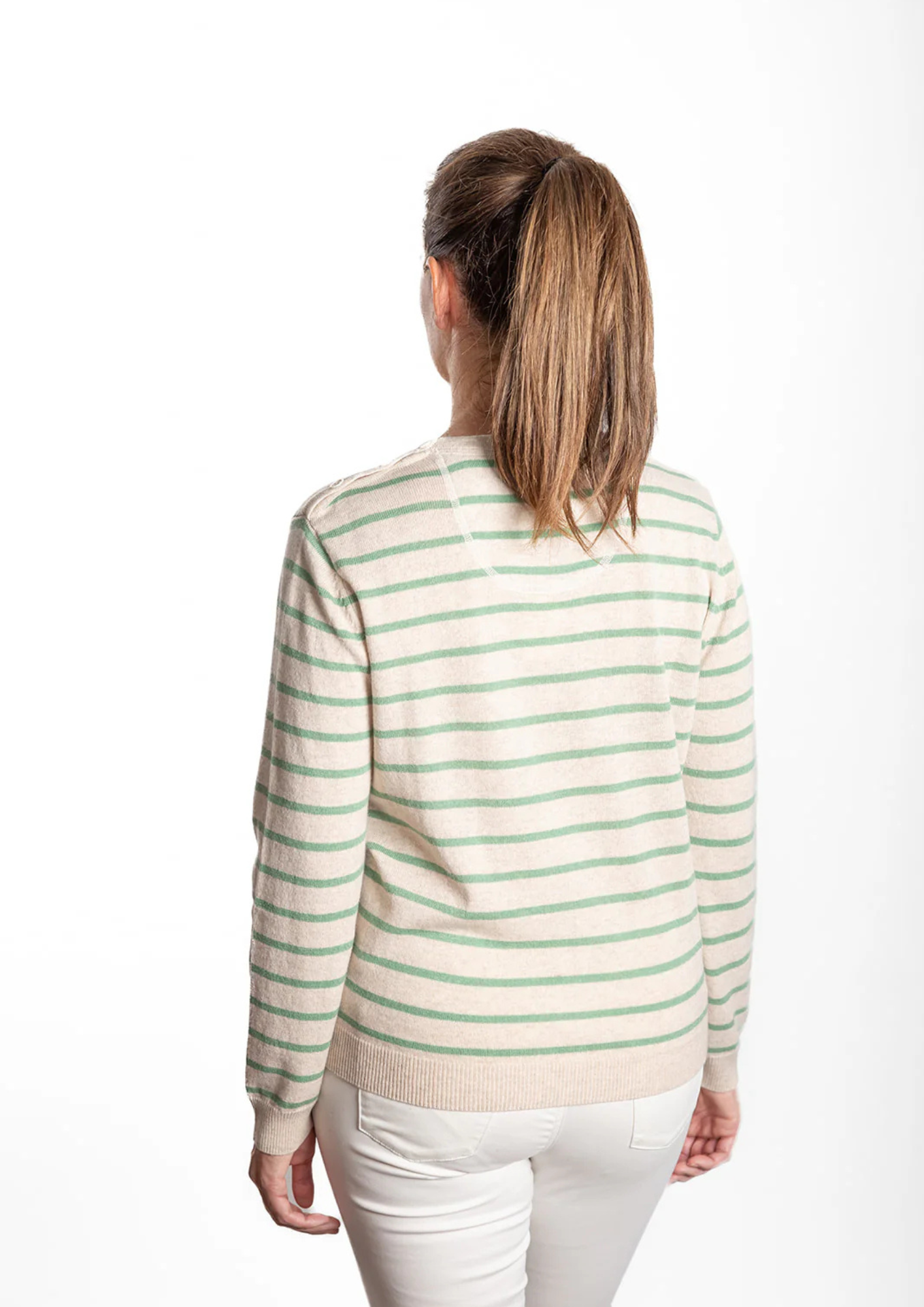 Bow & Arrow - Oatmeal and Mint Green Breton Crew