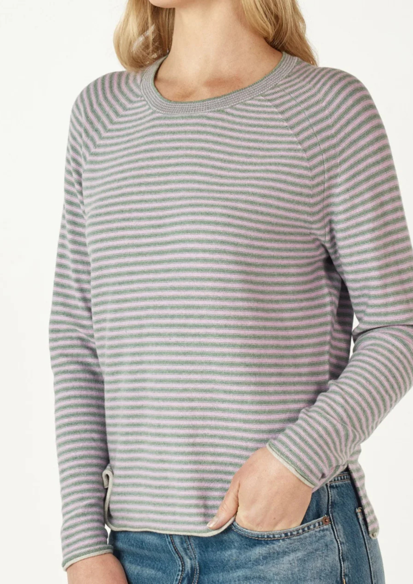 Zaket & Plover - ZP7147 Moss Stripe Crew