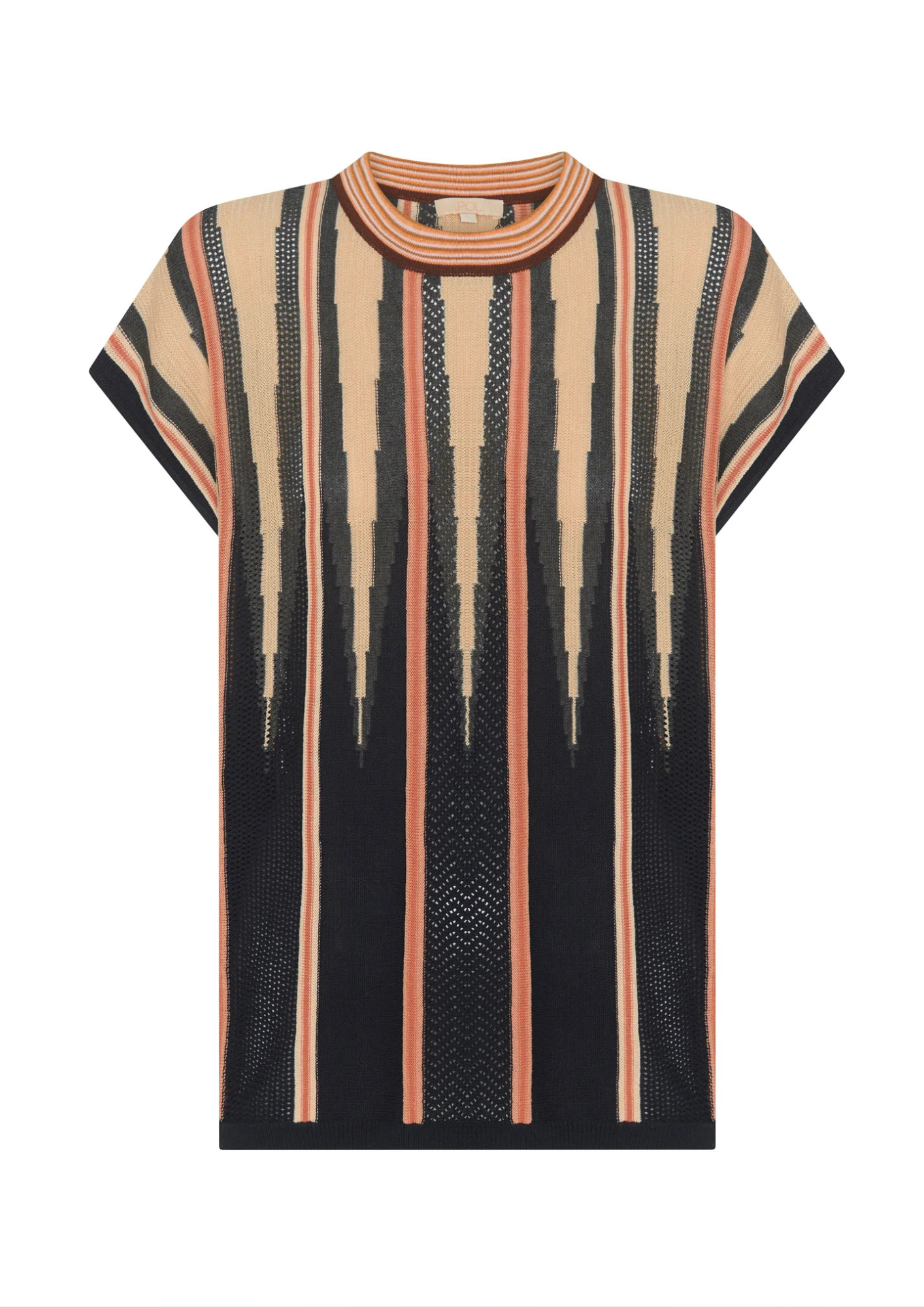 POL Tedd Knit Tee - Ink/Camel