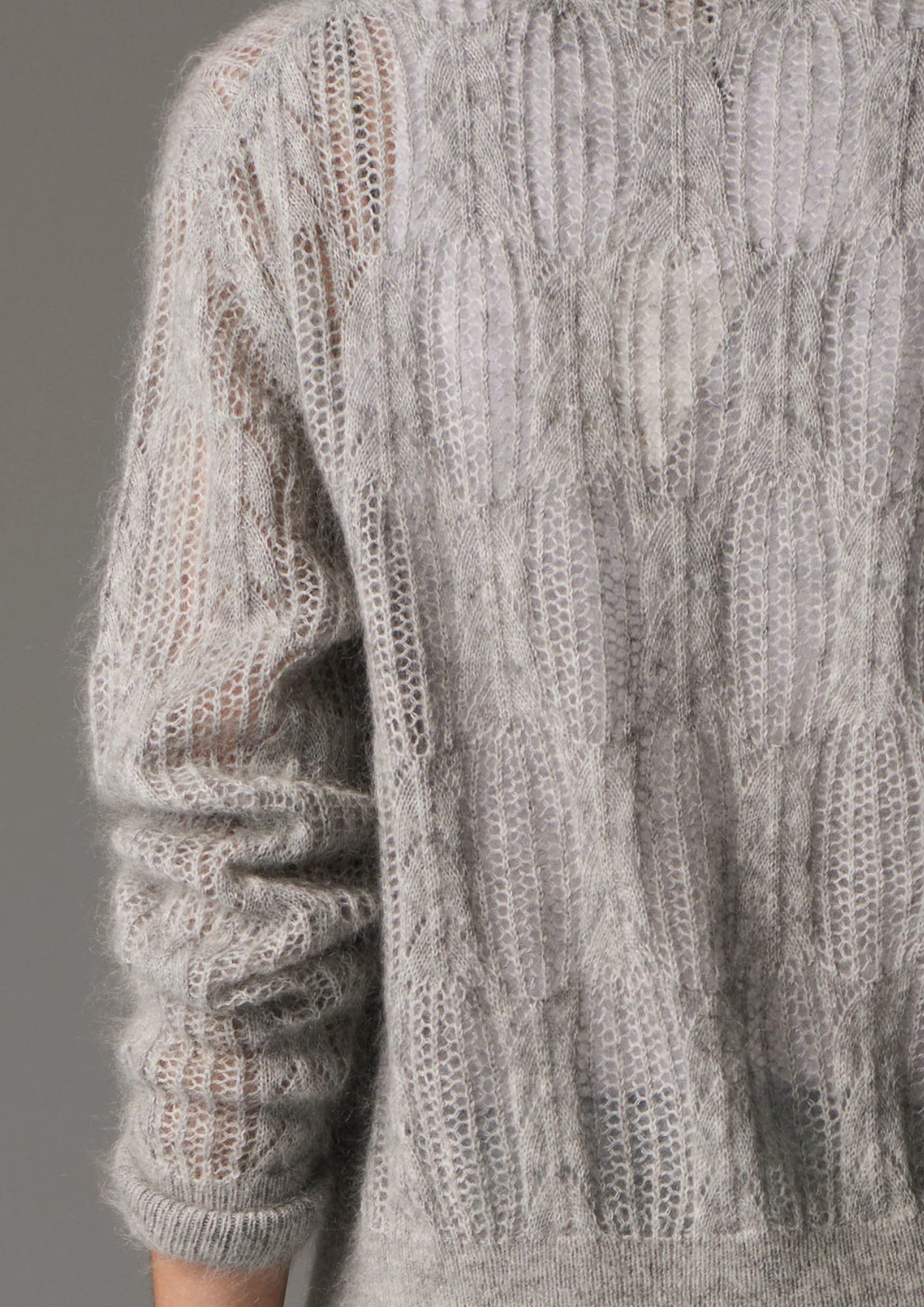 Pol Clothing Livia Cardigan Pointelle - Silver