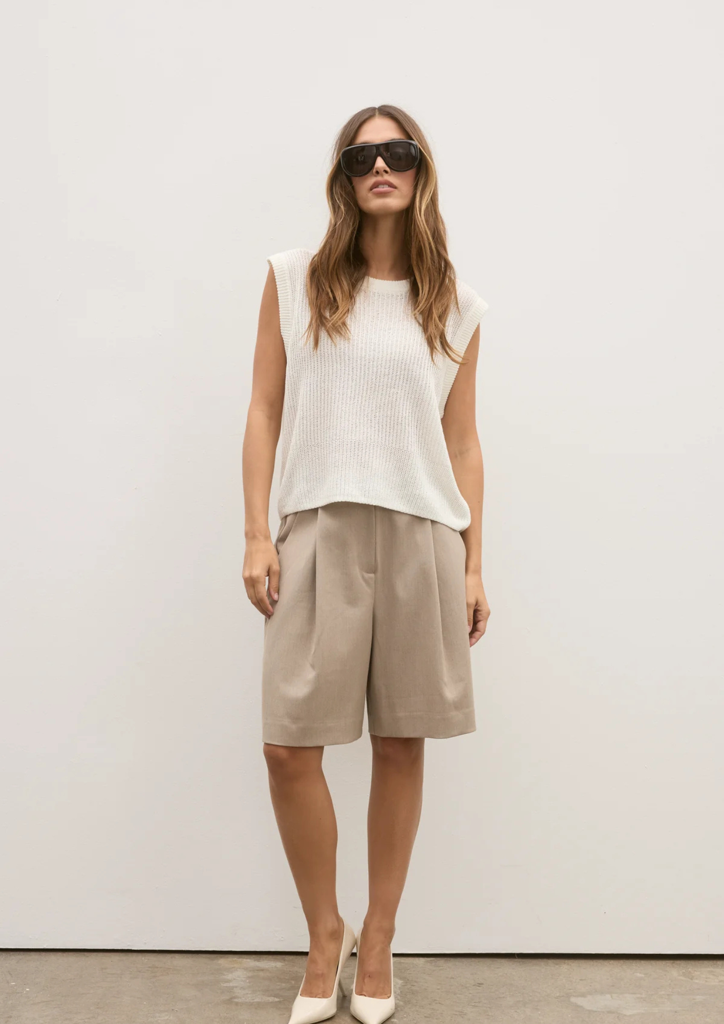 Bayse Margo Knit Vest - Ivory