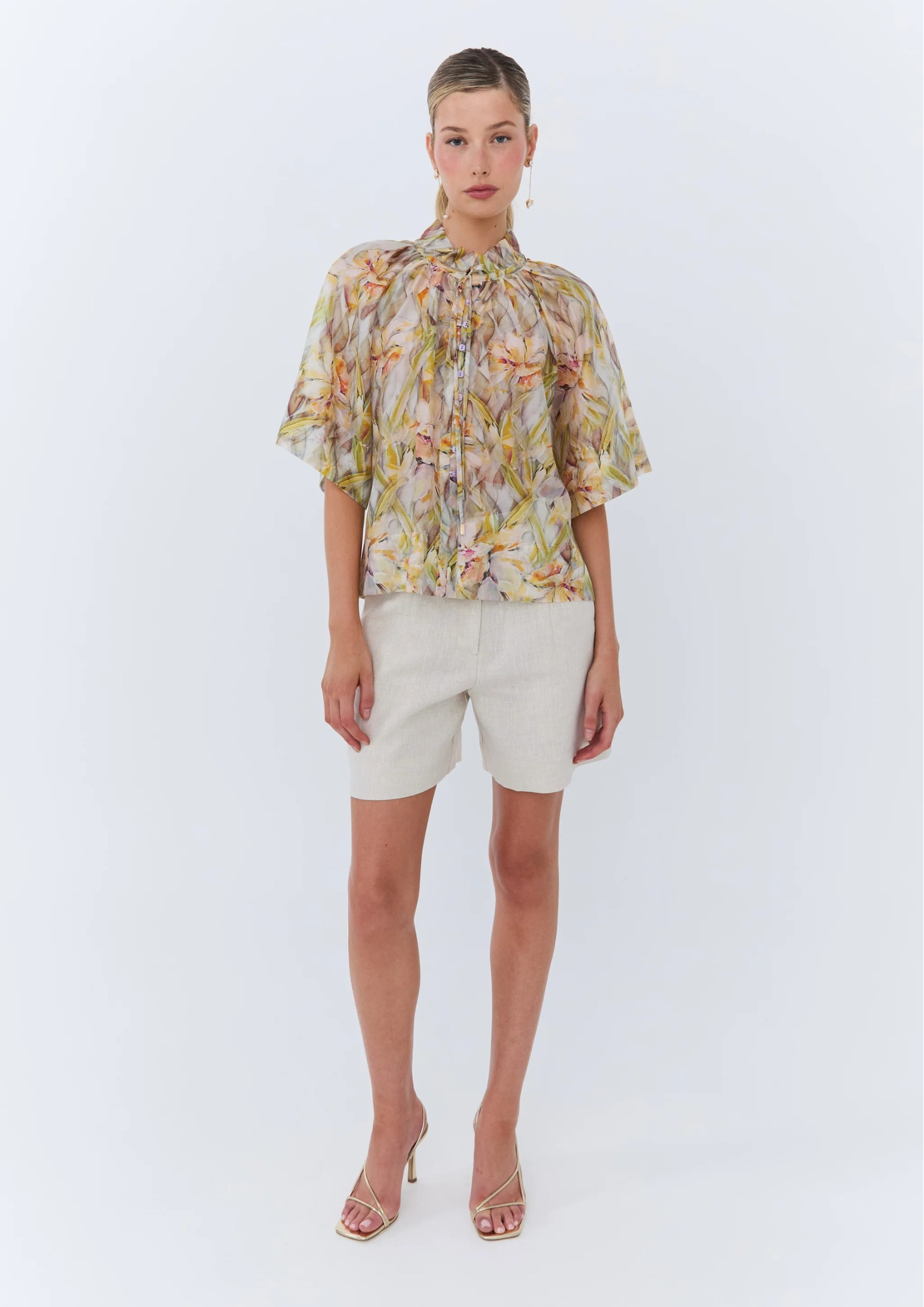 Eder - Konstantina Blouse - Beige/Yellow Floral Print