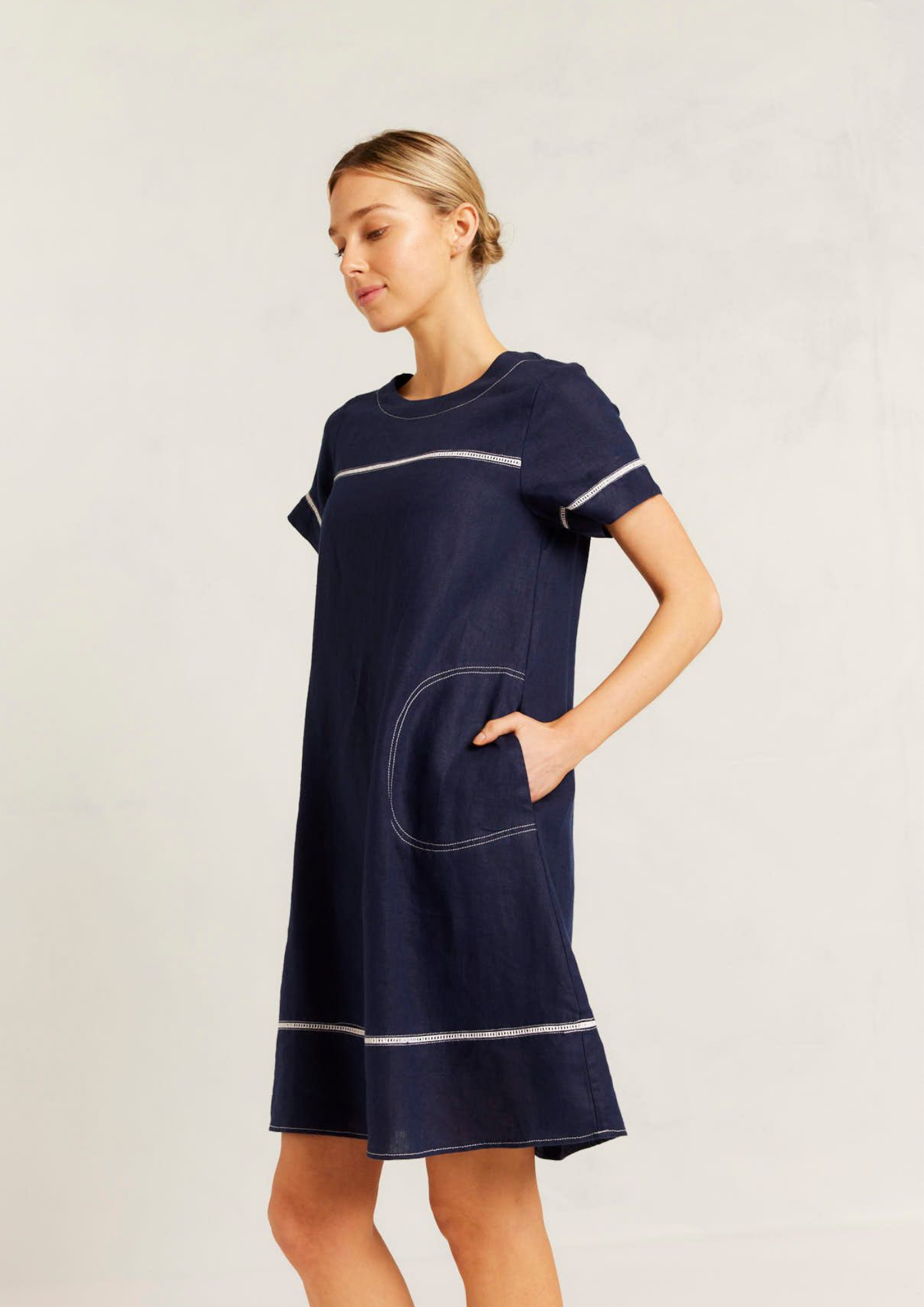 Alessandra Laine Dress - Navy
