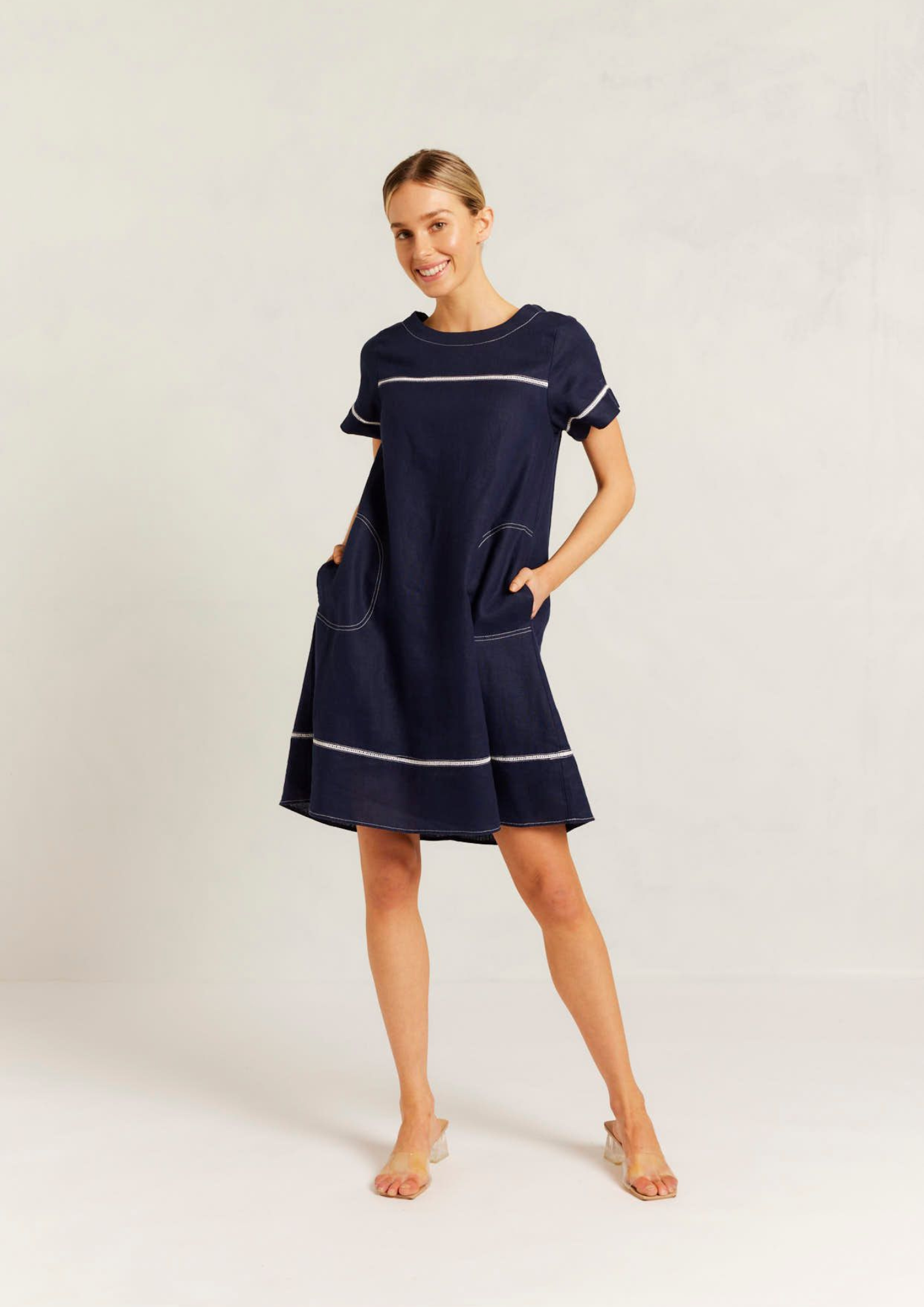 Alessandra Laine Dress - Navy