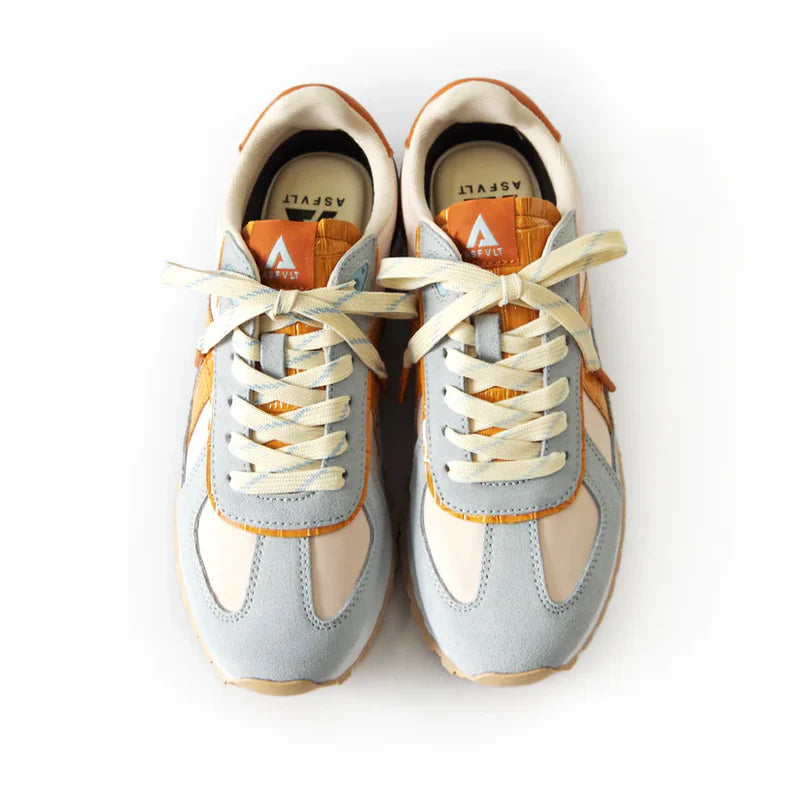ASFVLT -Gate Shoe Blue Beige Cognac Croc