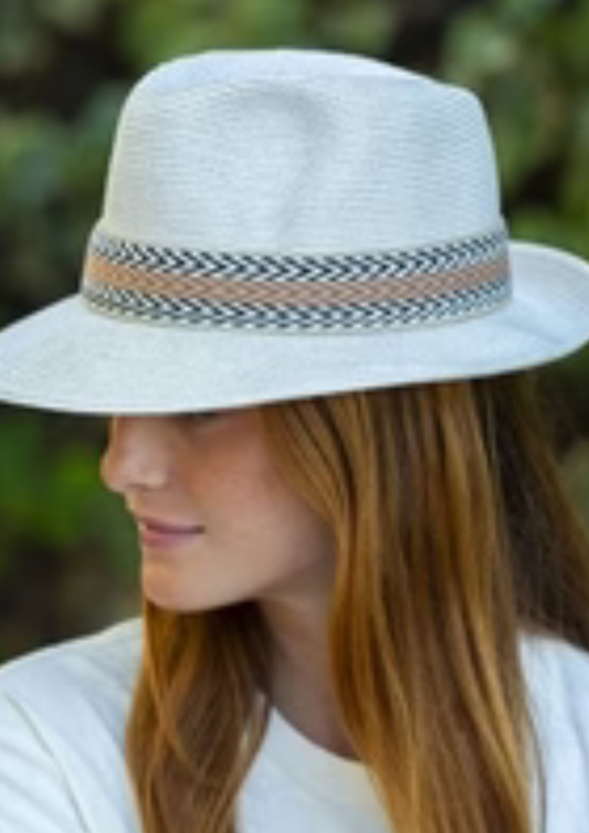 Travaux En Cours - Large Ribbon Off White Borsalino Hat Leather Strap