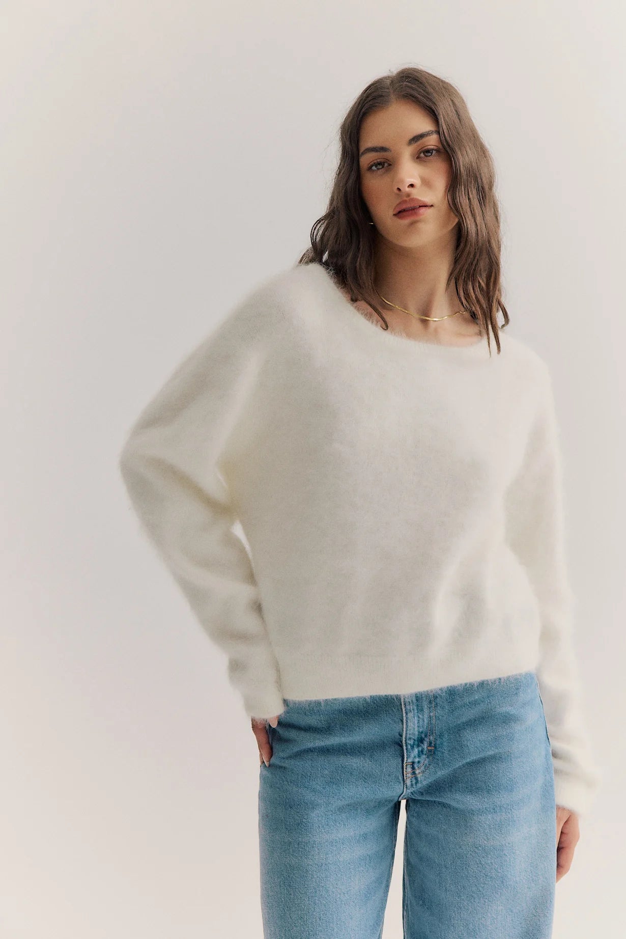 World Of Nomads - Stella Cashmere Boat Neck Knit Snow